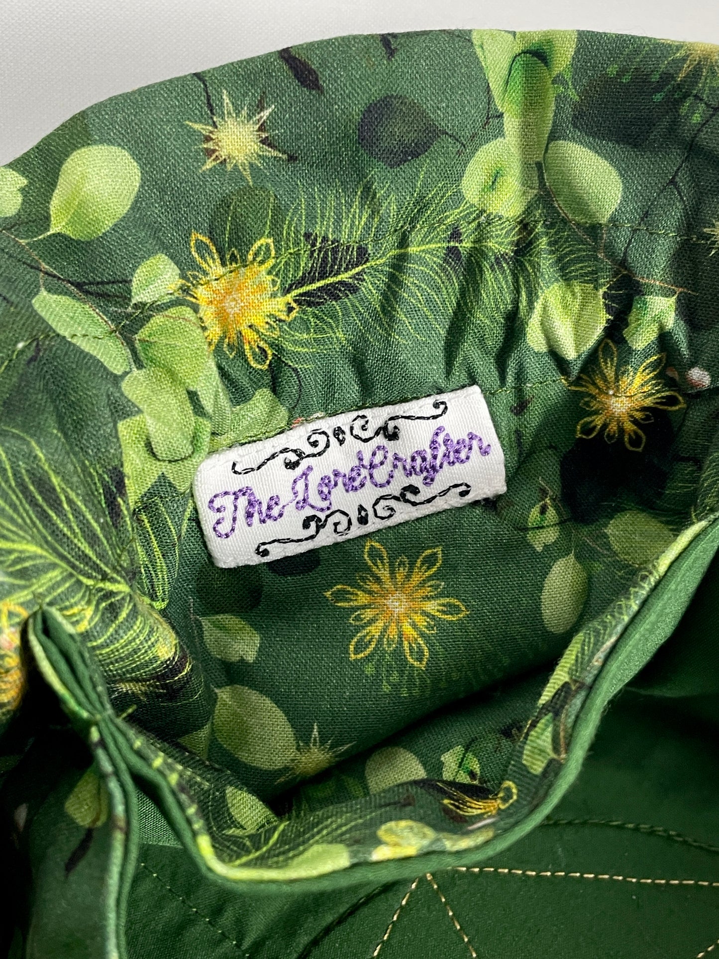 Forest Green Embroidered Dice Bag