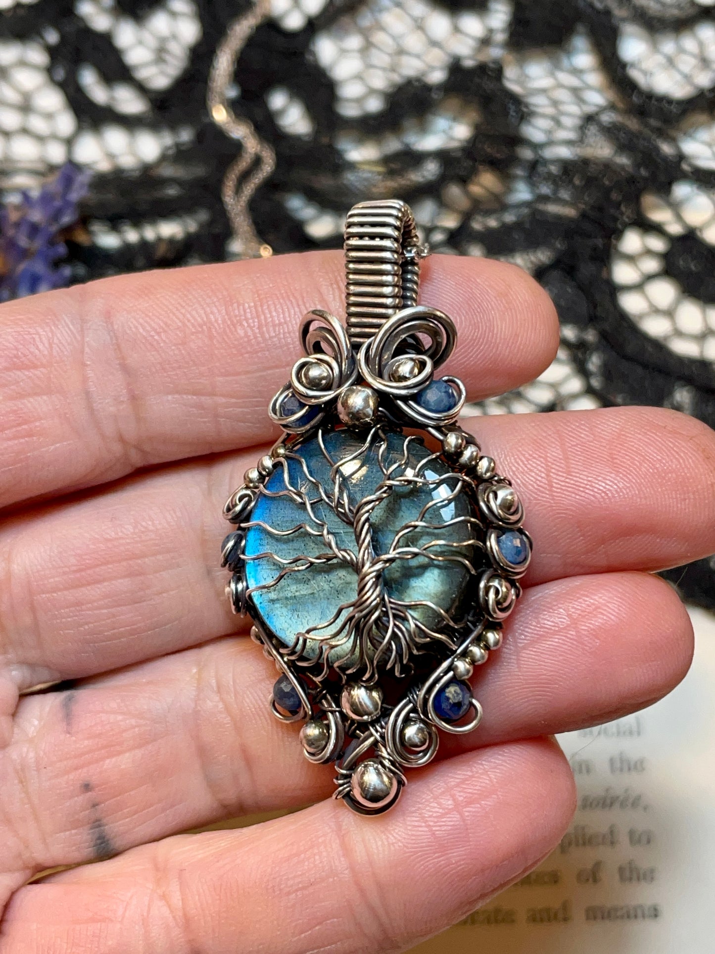 Labradorite Tree of Life Pendant in Sterling Silver