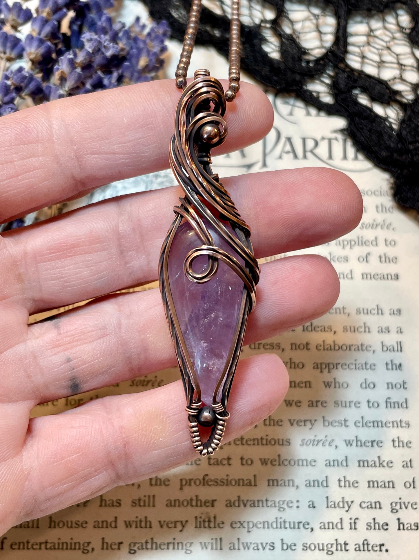 Amethyst Pendant in Copper