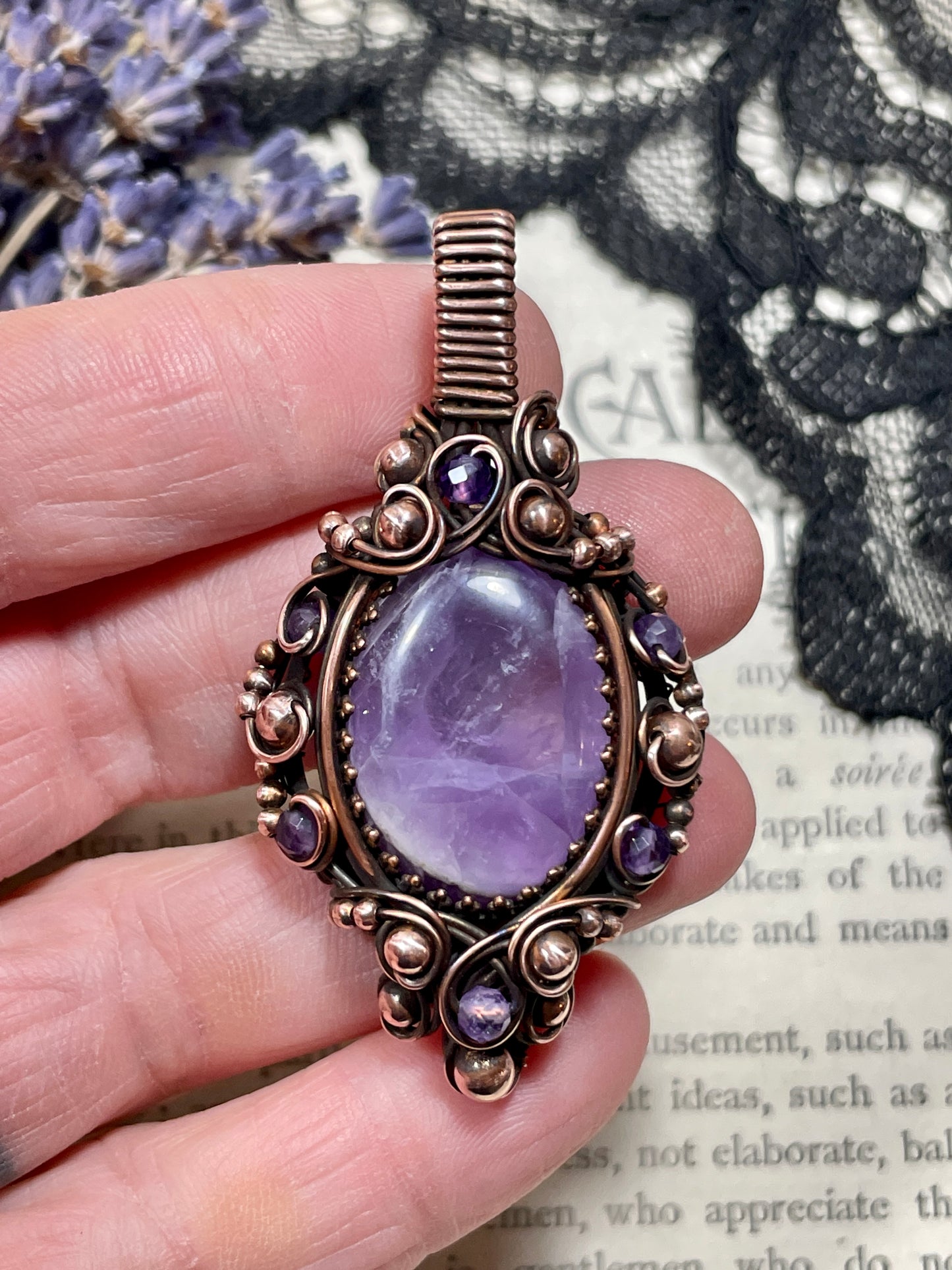 Amethyst (Thunder Bay, Ontario Amethyst) in Copper