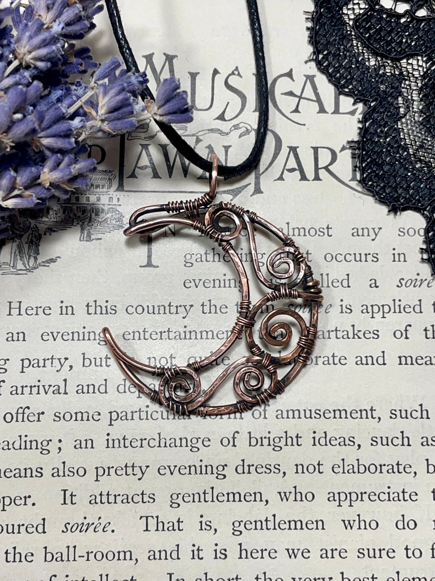Copper Crescent Moon Pendant