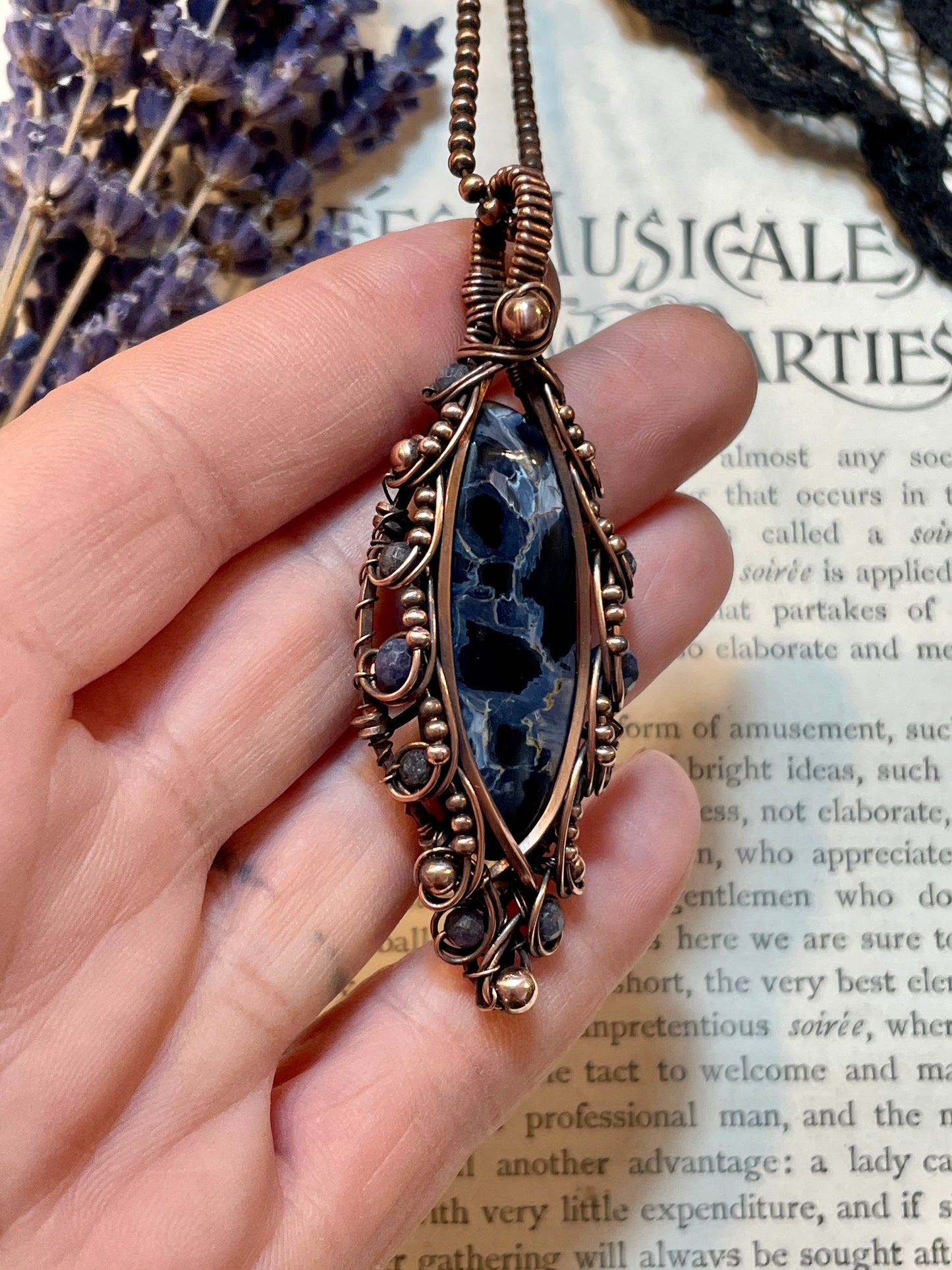 Pietersite Pendant in Copper