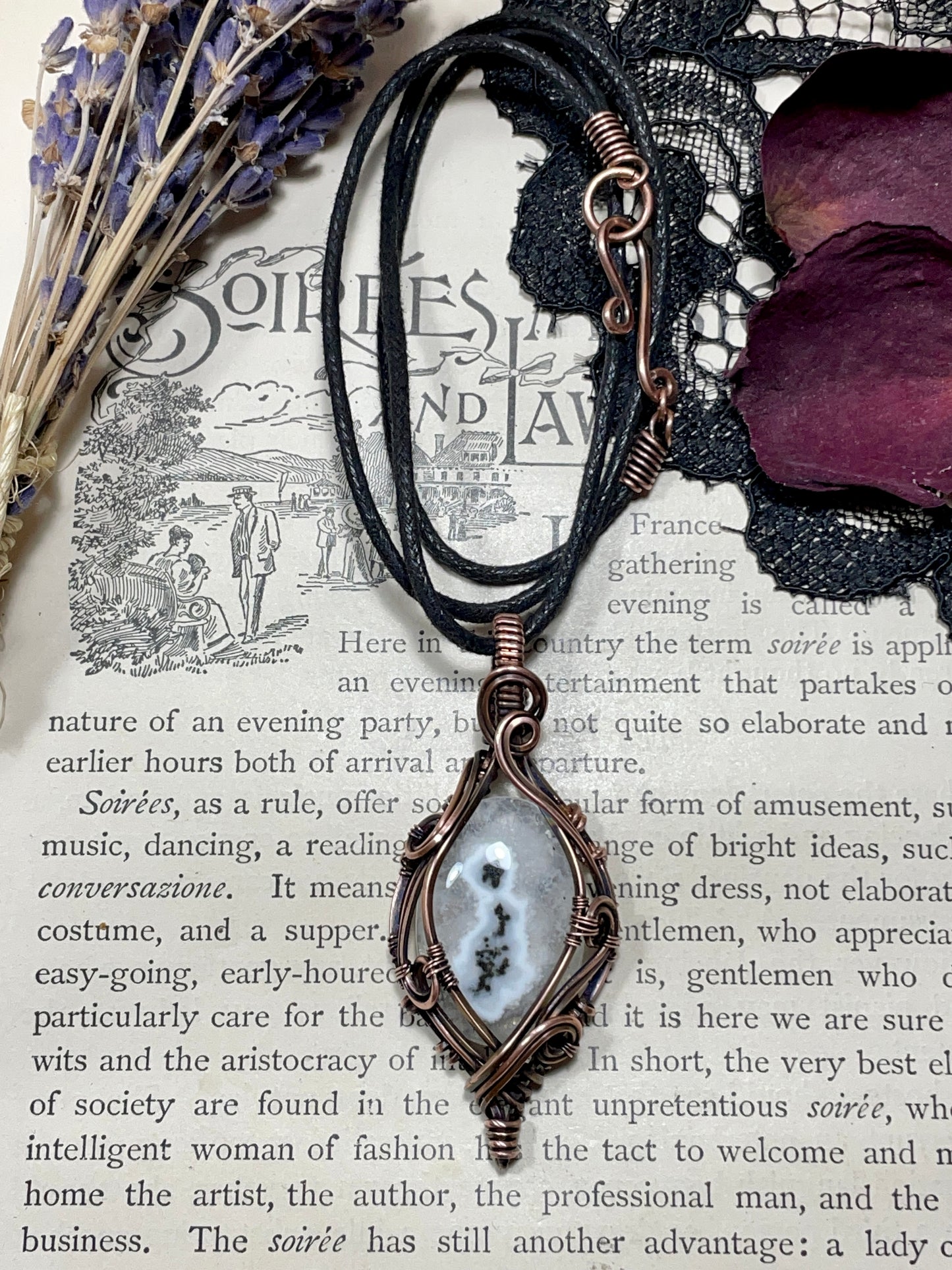 Quartz (Solar Quartz) Pendant in Copper