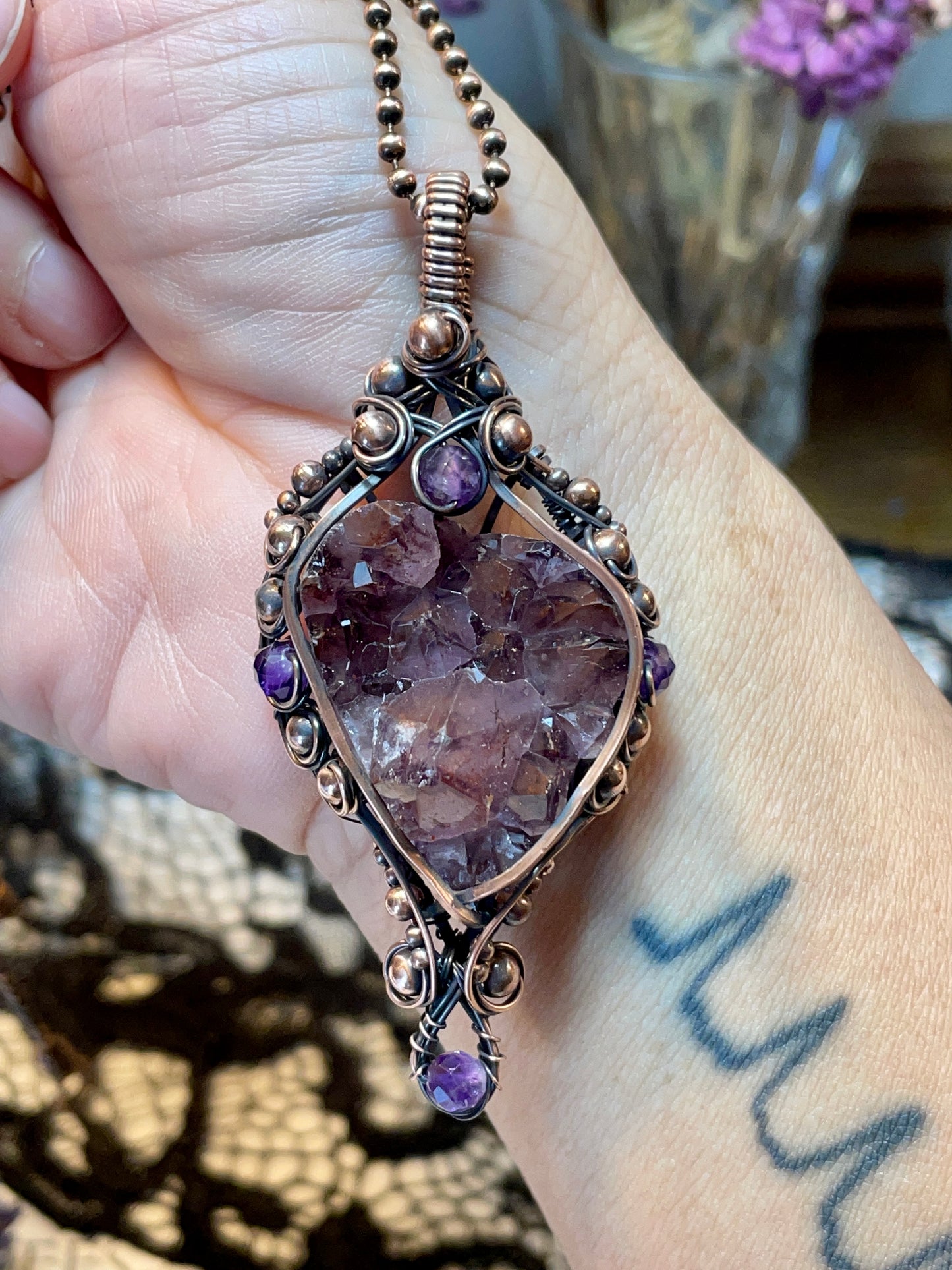 Amethyst (Thunder Bay, Ontario Amethyst Cluster) in Copper