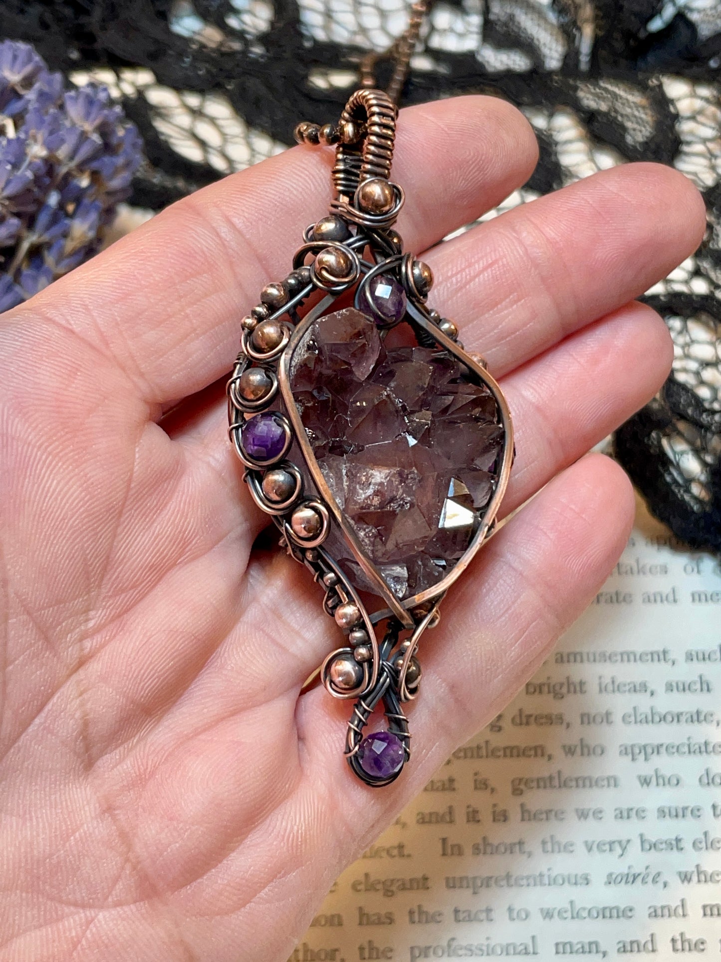 Amethyst (Thunder Bay, Ontario Amethyst Cluster) in Copper