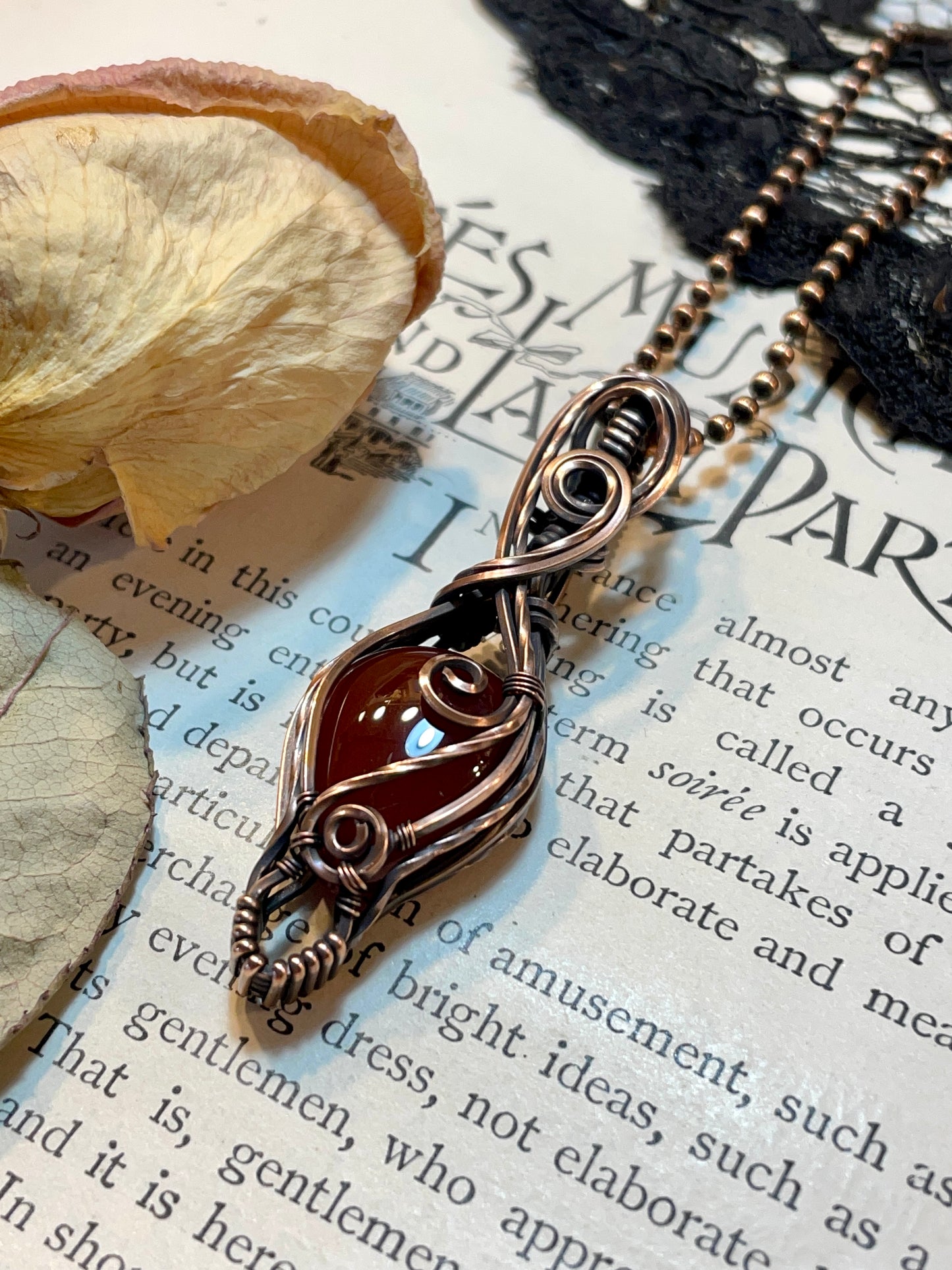 Carnelian Pendant in Copper