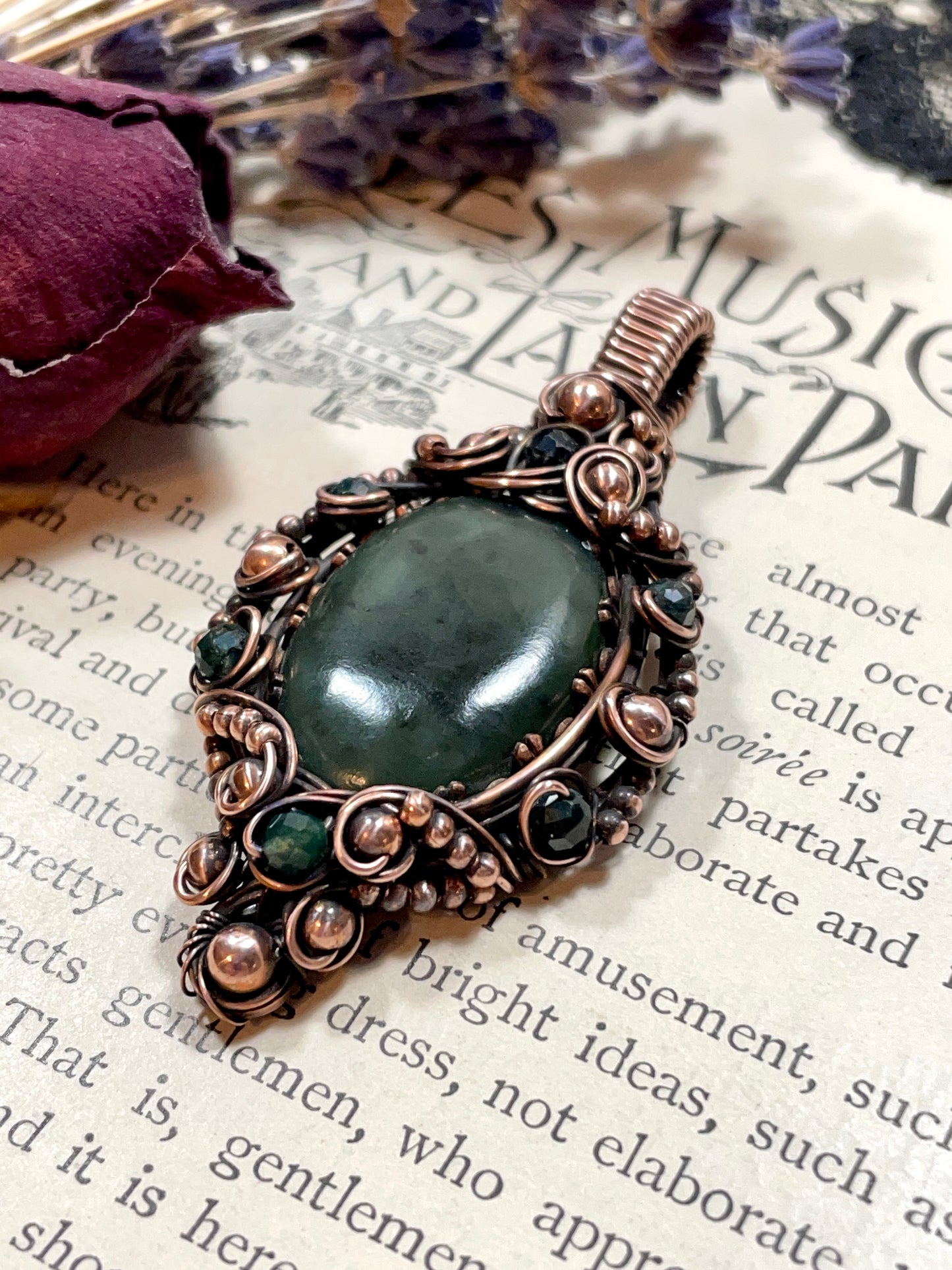 Jade (B.C. Nephrite Jade) Pendant in Copper