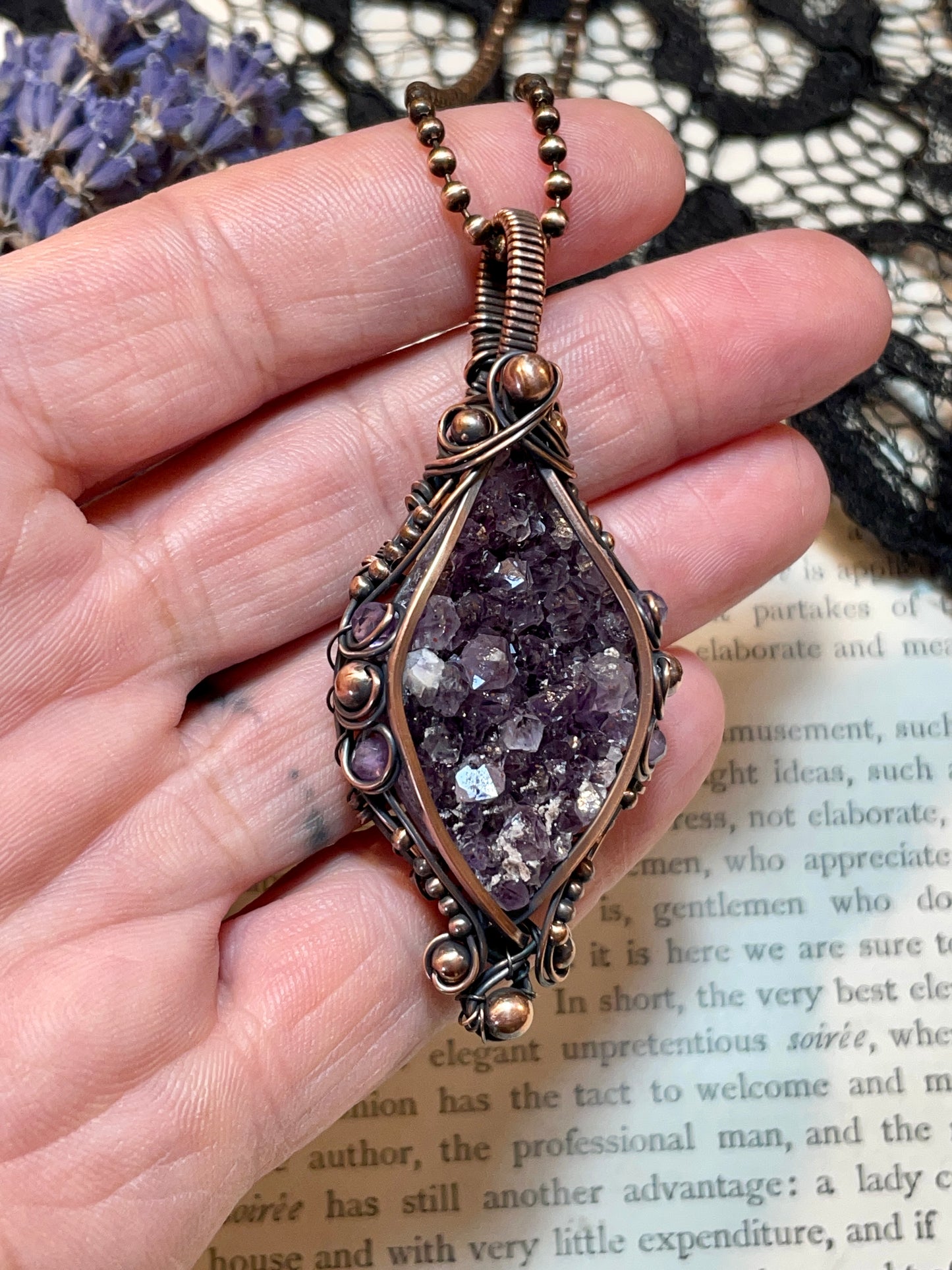 Amethyst (Thunder Bay, Ontario Amethyst Cluster) in Copper