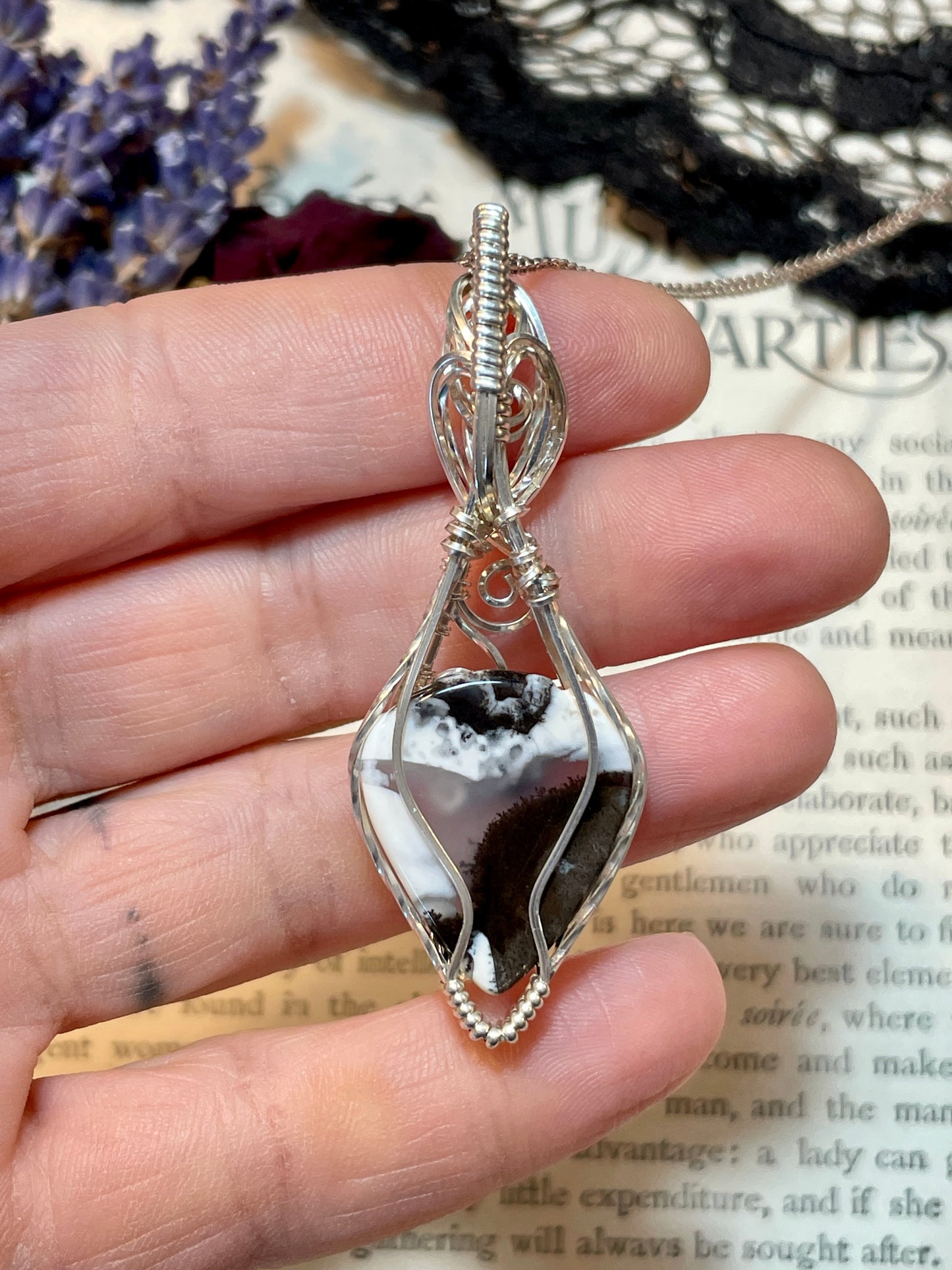 Merlinite Pendant in Sterling Silver