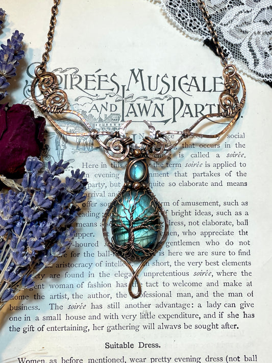 Labradorite Tree of Life Collar in Copper