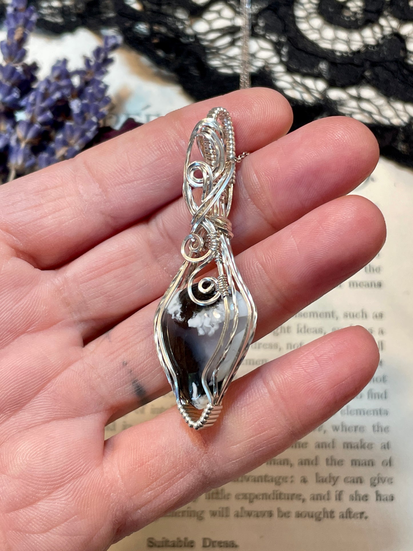 Merlinite Pendant in Sterling Silver