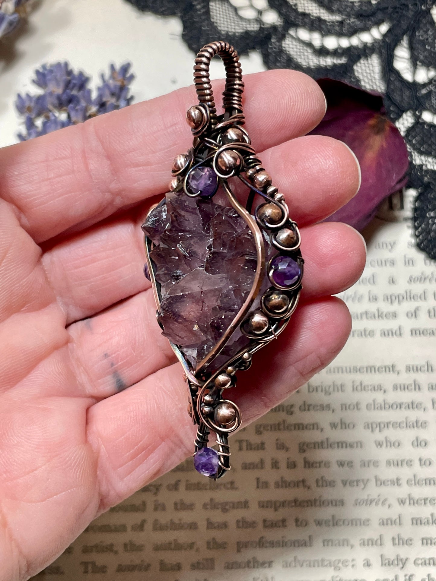 Amethyst (Thunder Bay, Ontario Amethyst Cluster) in Copper