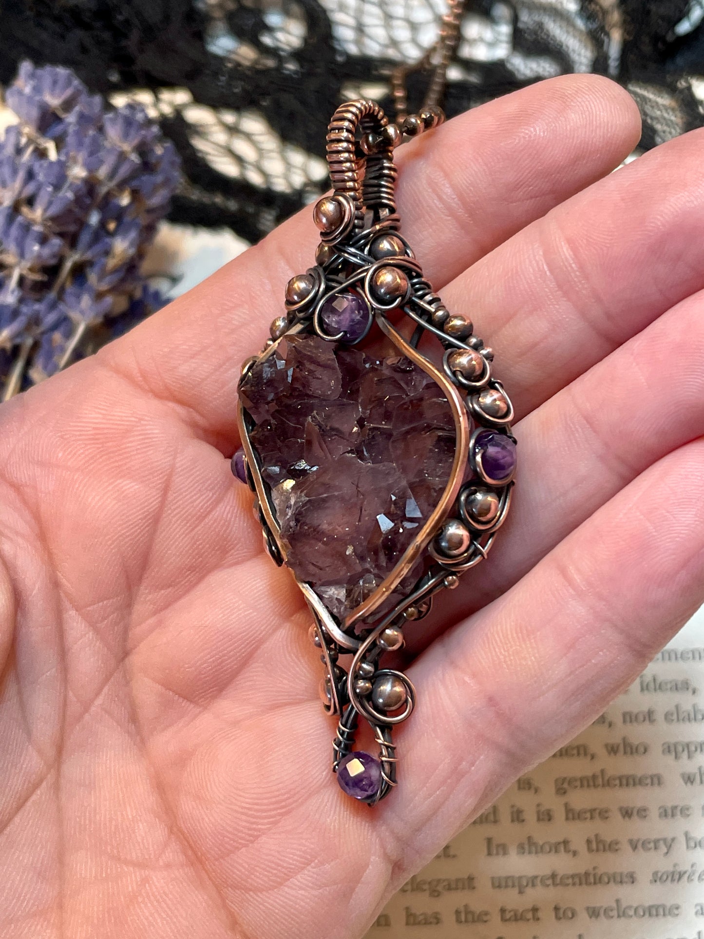 Amethyst (Thunder Bay, Ontario Amethyst Cluster) in Copper