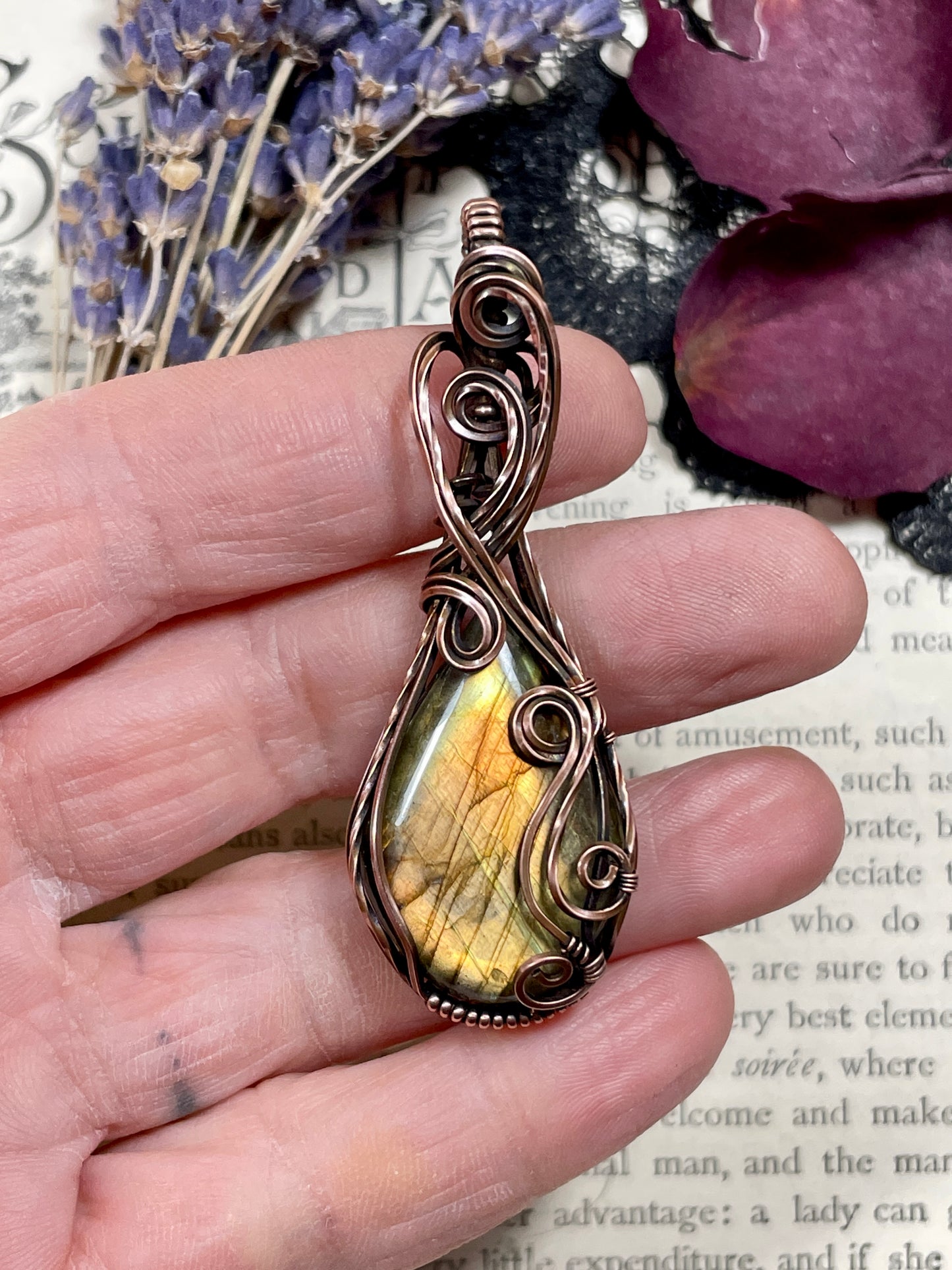 Labradorite Pendant in Copper