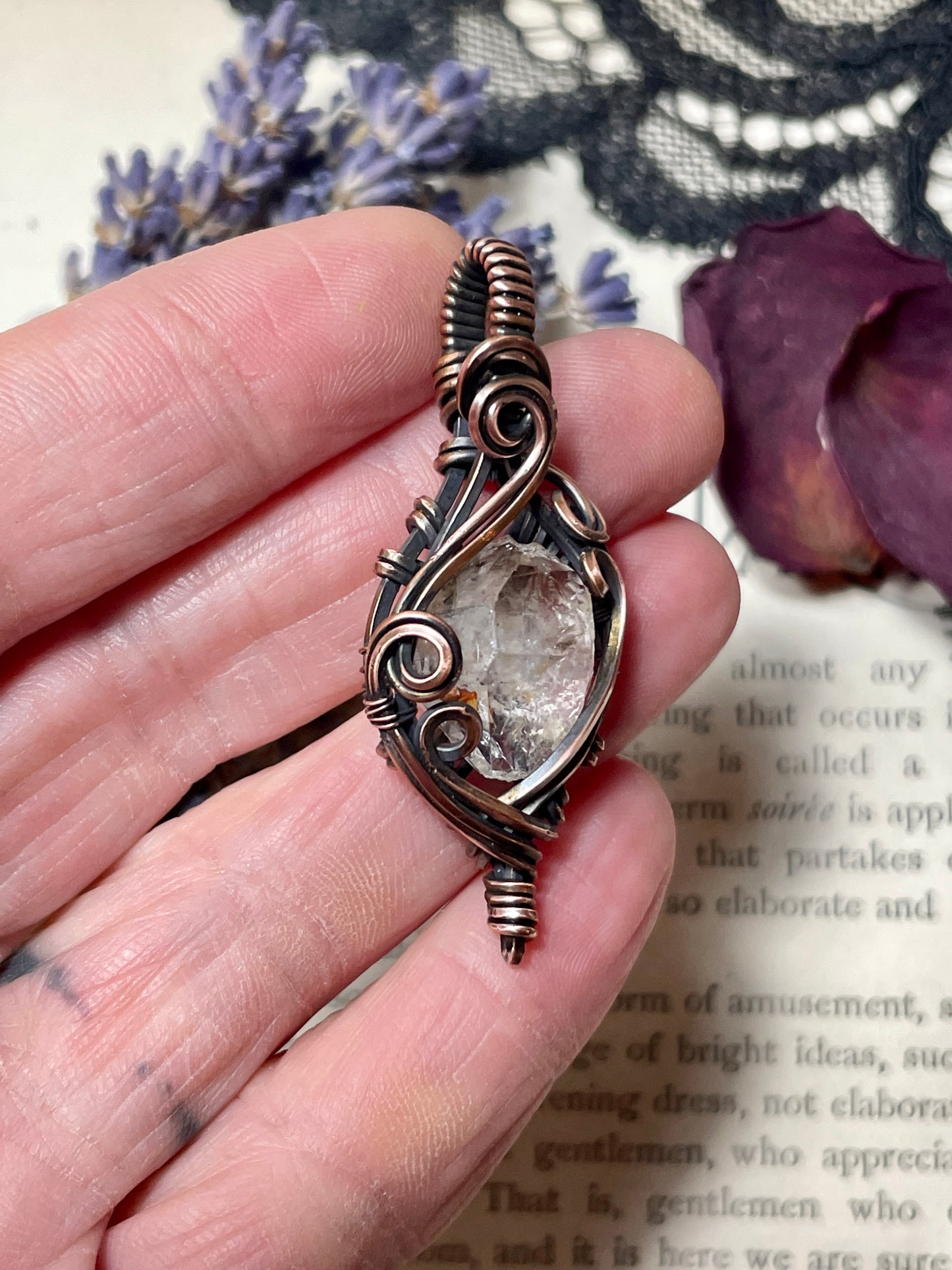 Smokey Quartz Crystal in Copper