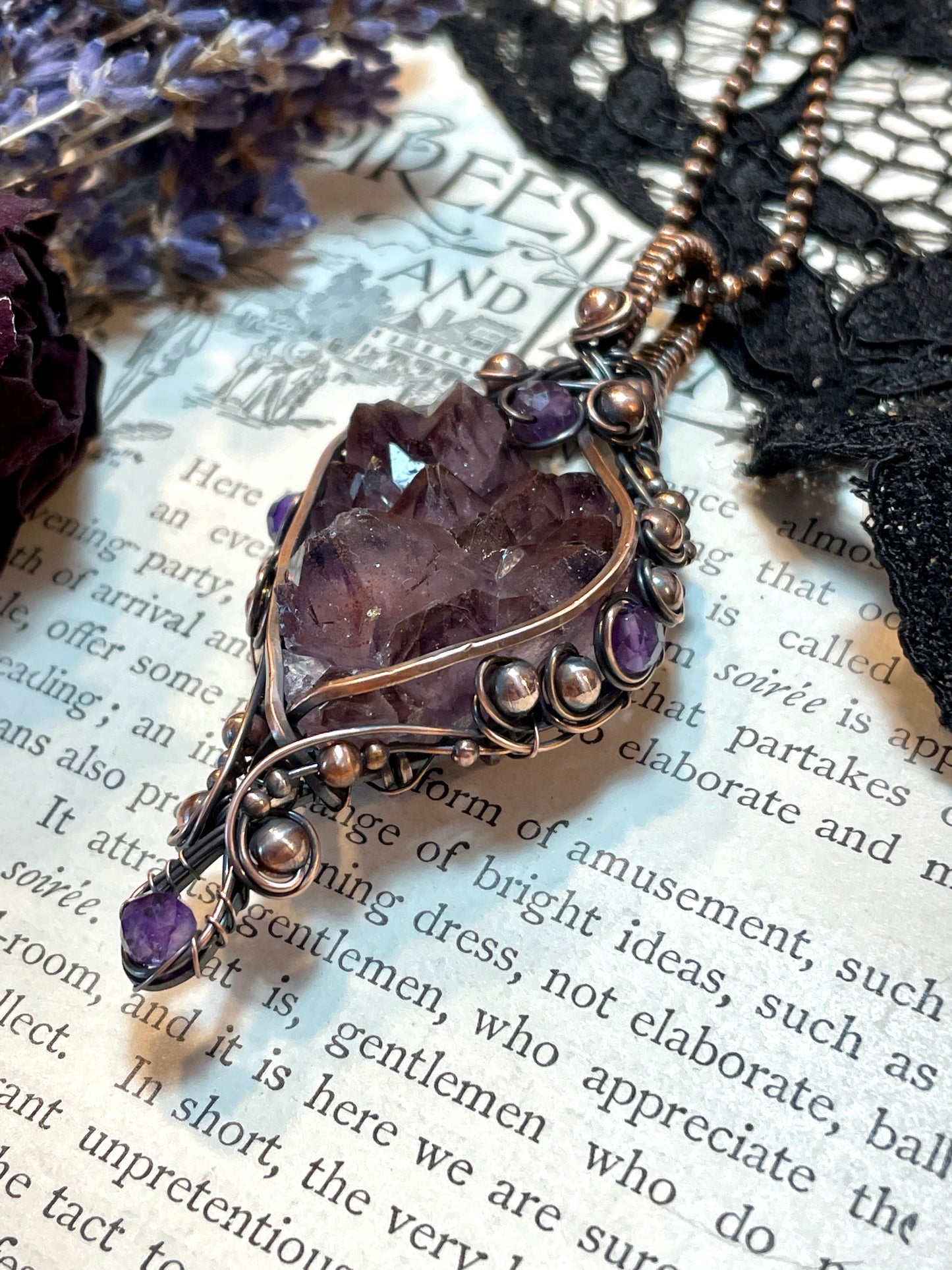 Amethyst (Thunder Bay, Ontario Amethyst Cluster) in Copper