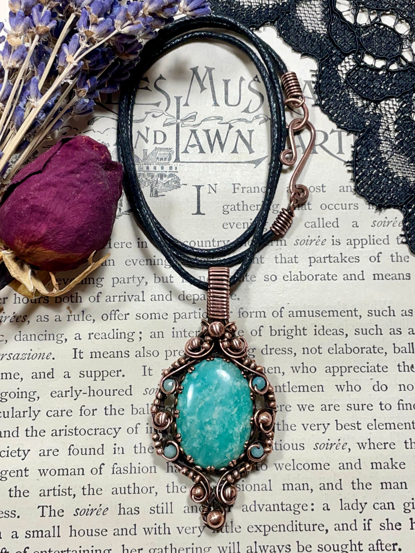 Amazonite Pendant in Copper