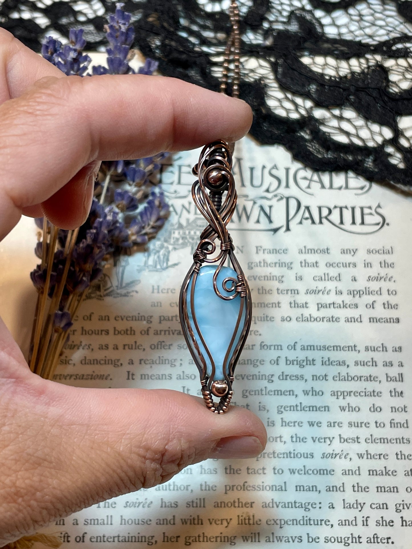 Larimar Pendant in Copper