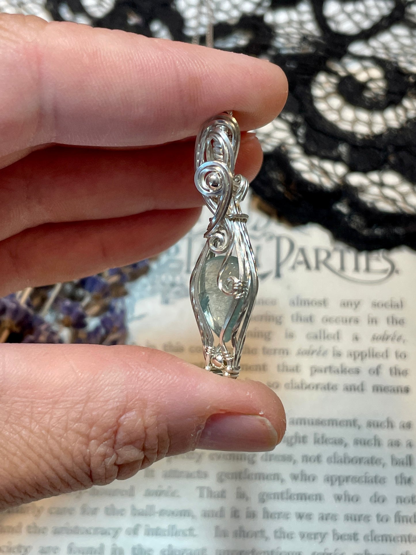 Aquamarine Pendant in Sterling Silver