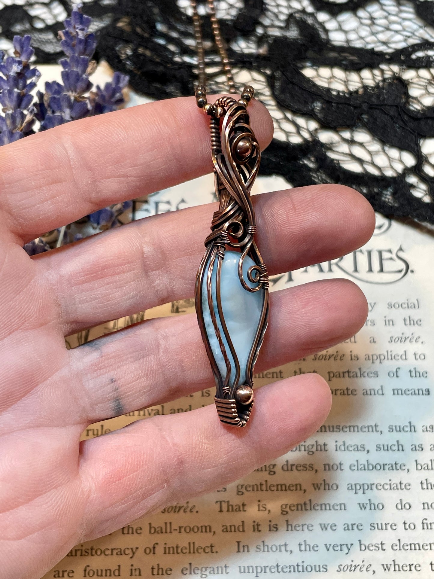 Larimar Pendant in Copper