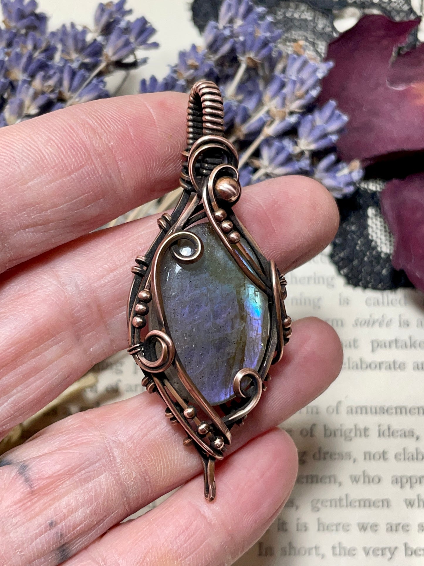 Labradorite Pendant in Copper