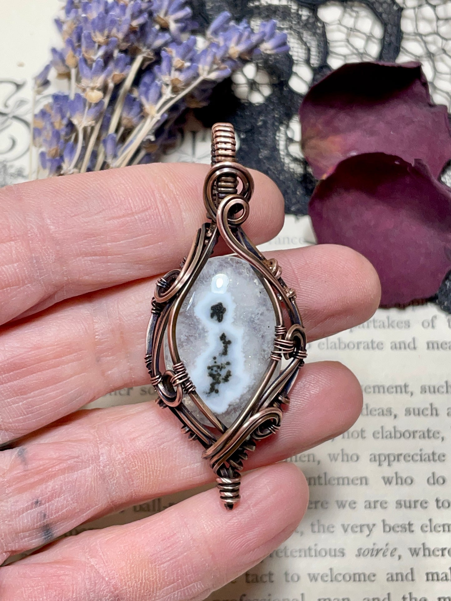Quartz (Solar Quartz) Pendant in Copper