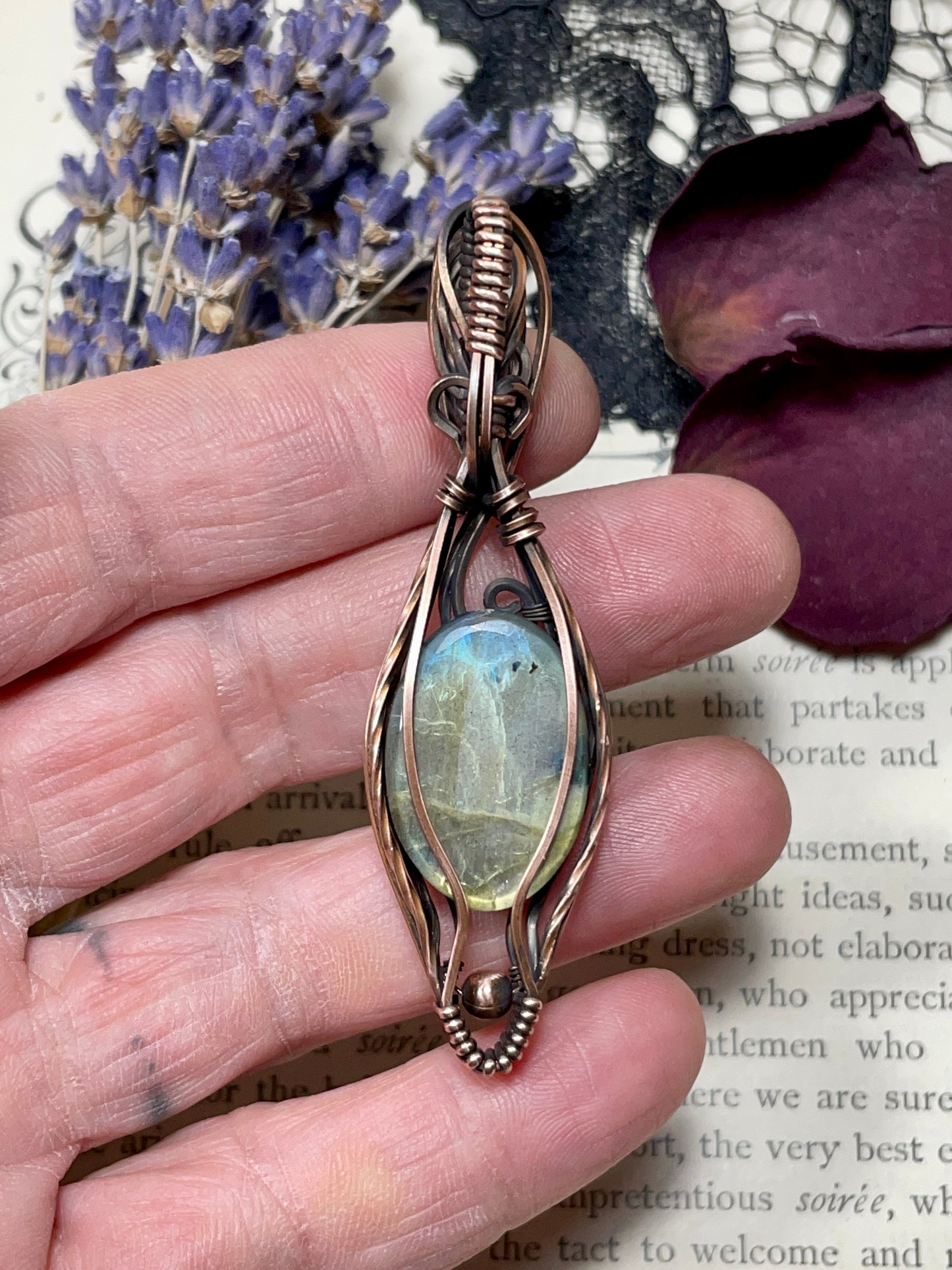 Labradorite Pendant in Copper