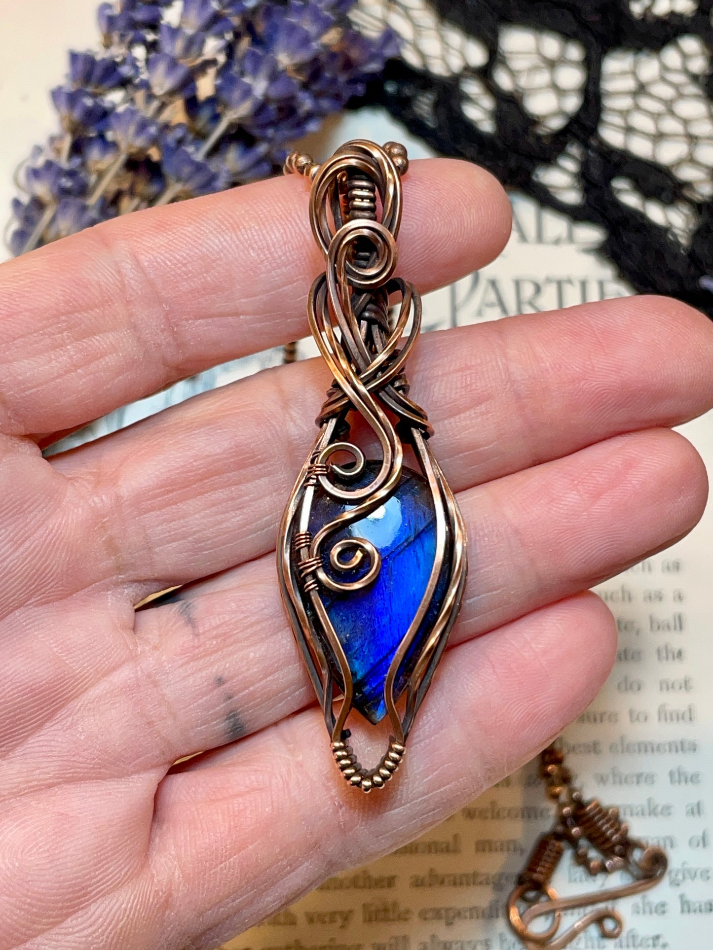 Labradorite Pendant in Copper