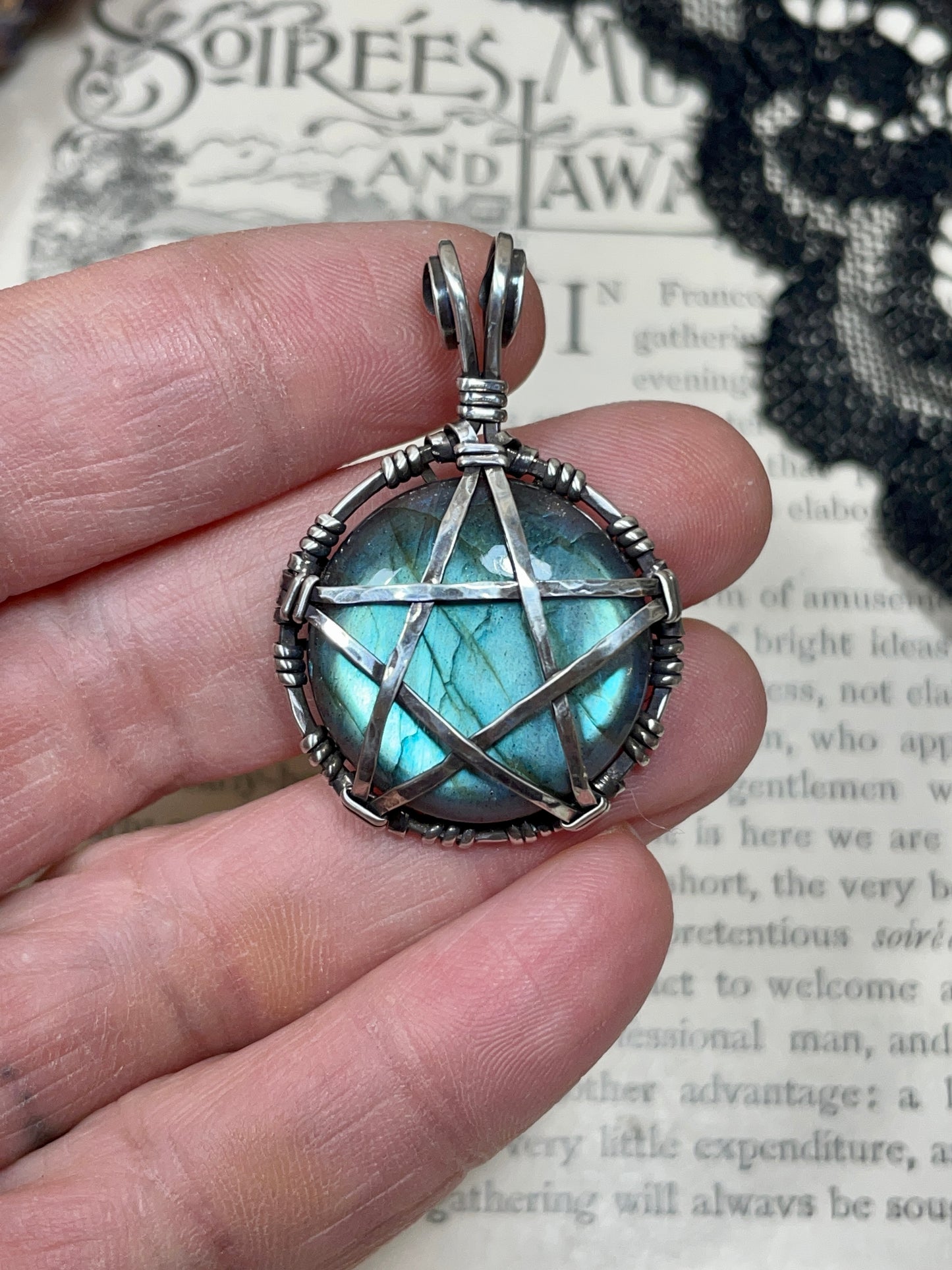 Labradorite Pentacle Pendant in Sterling Silver