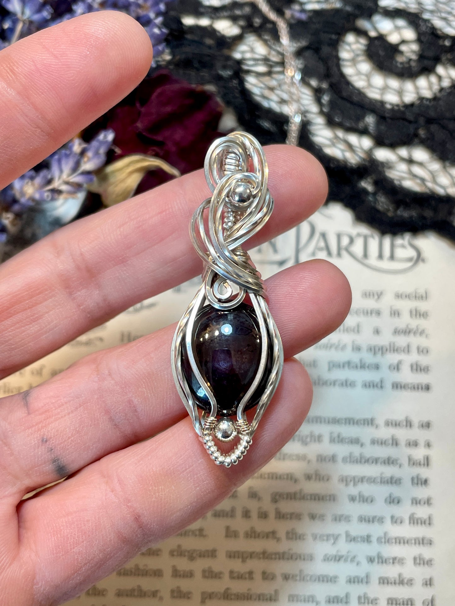 Garnet (Star Garnet) Pendant in Sterling Silver