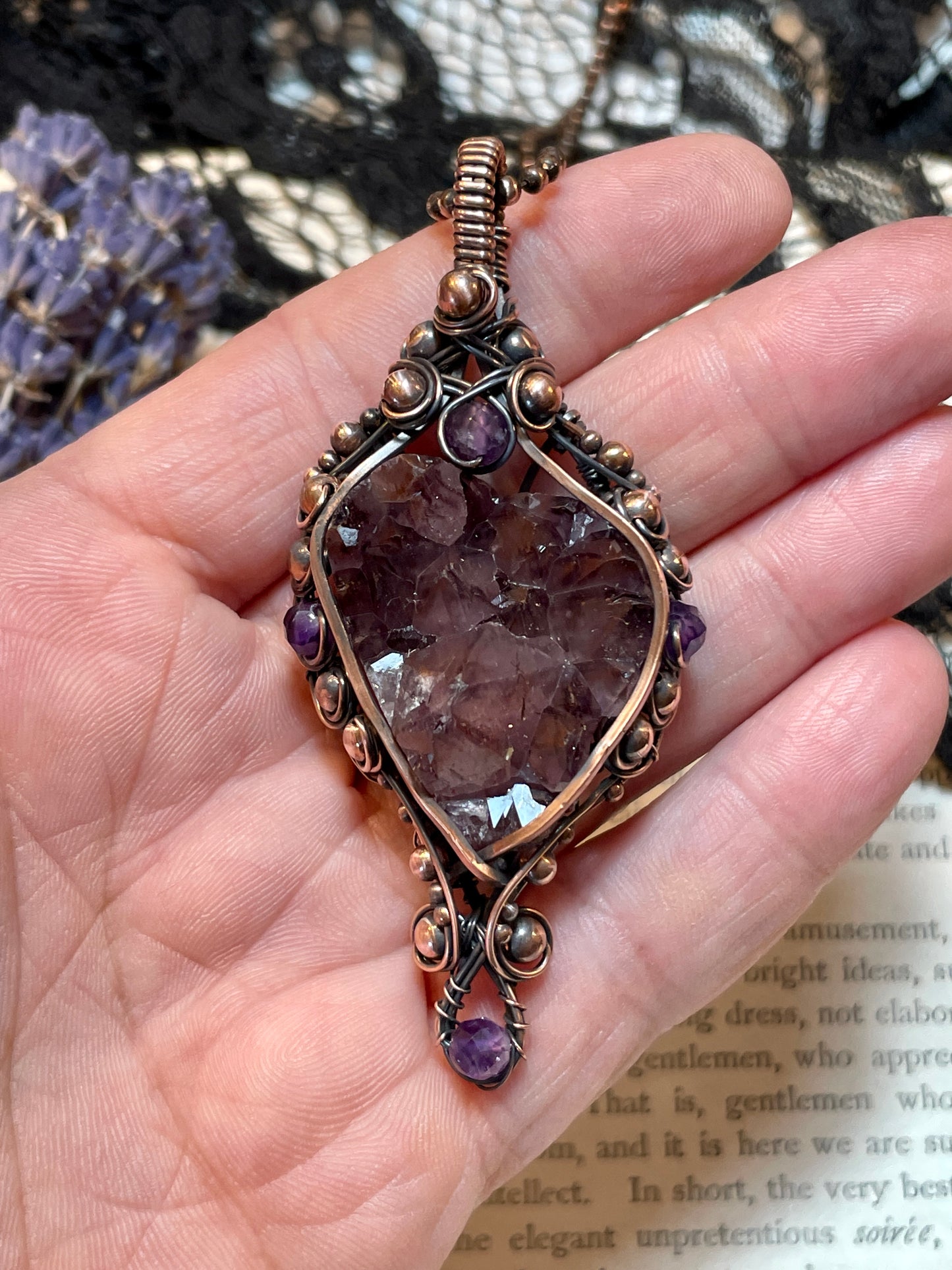 Amethyst (Thunder Bay, Ontario Amethyst Cluster) in Copper