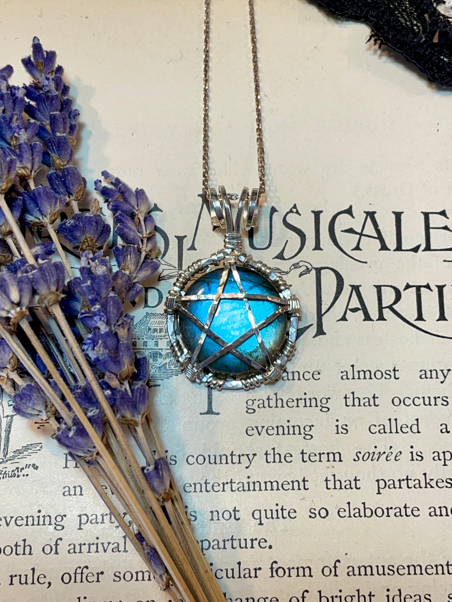 Labradorite Mini Pentacle Pendant in Sterling Silver