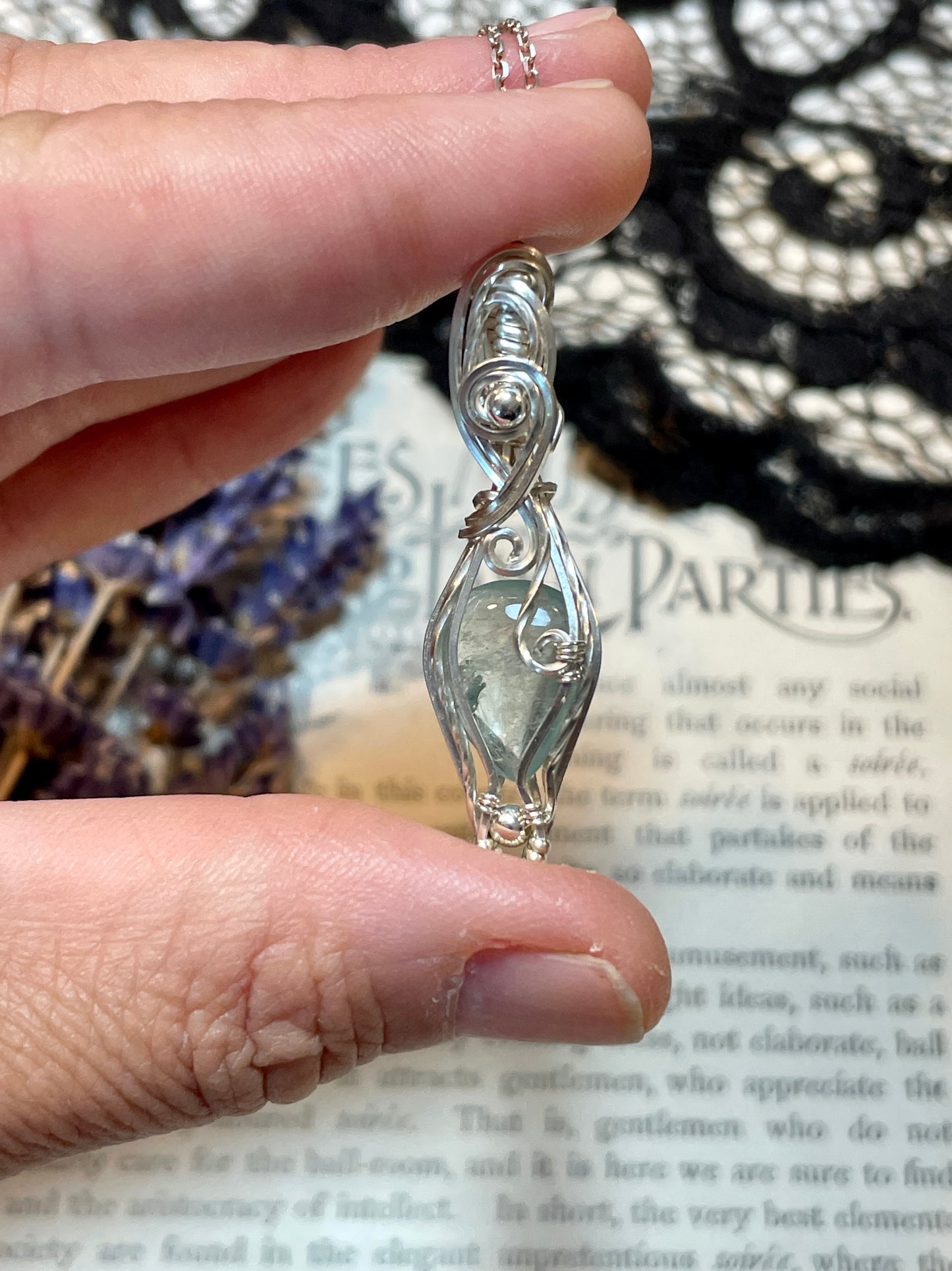 Aquamarine Pendant in Sterling Silver