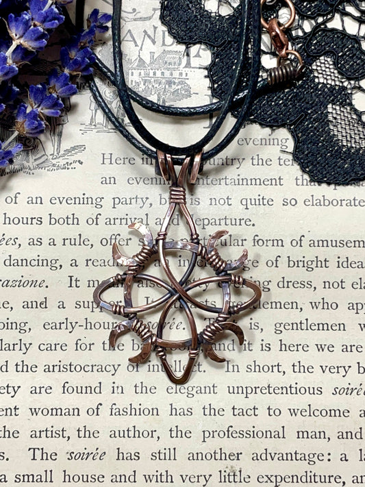 Witches Knot Pendant in Antiqued Copper (#2)