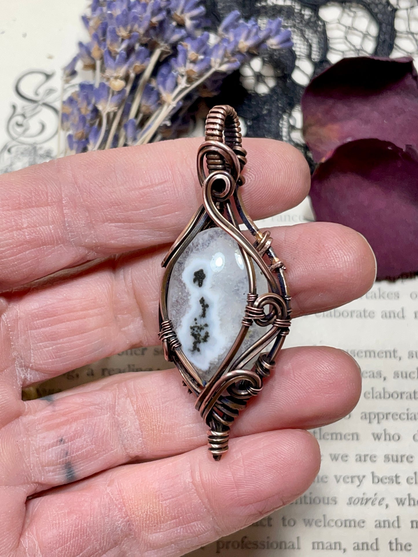Quartz (Solar Quartz) Pendant in Copper
