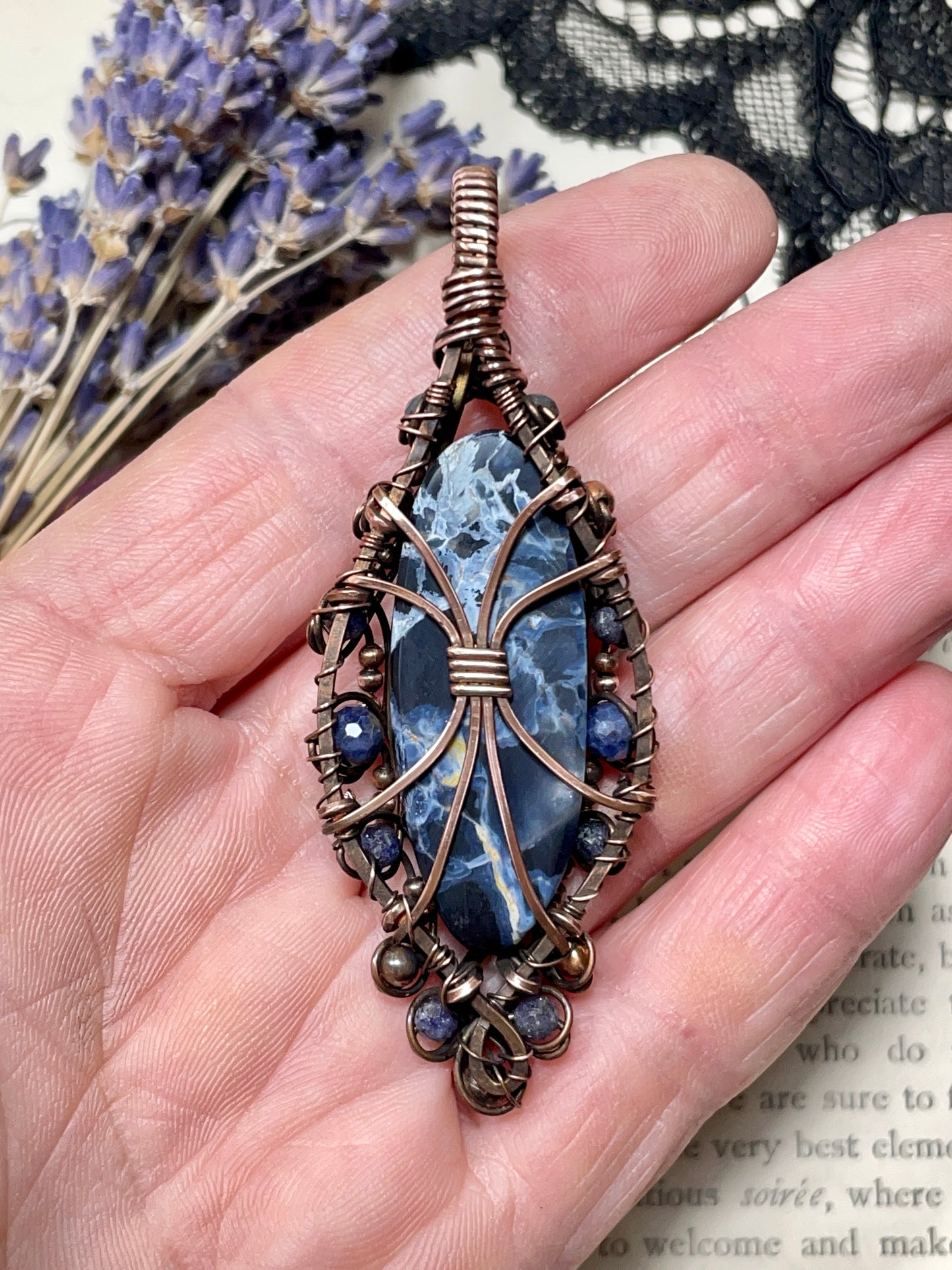 Pietersite Pendant in Copper