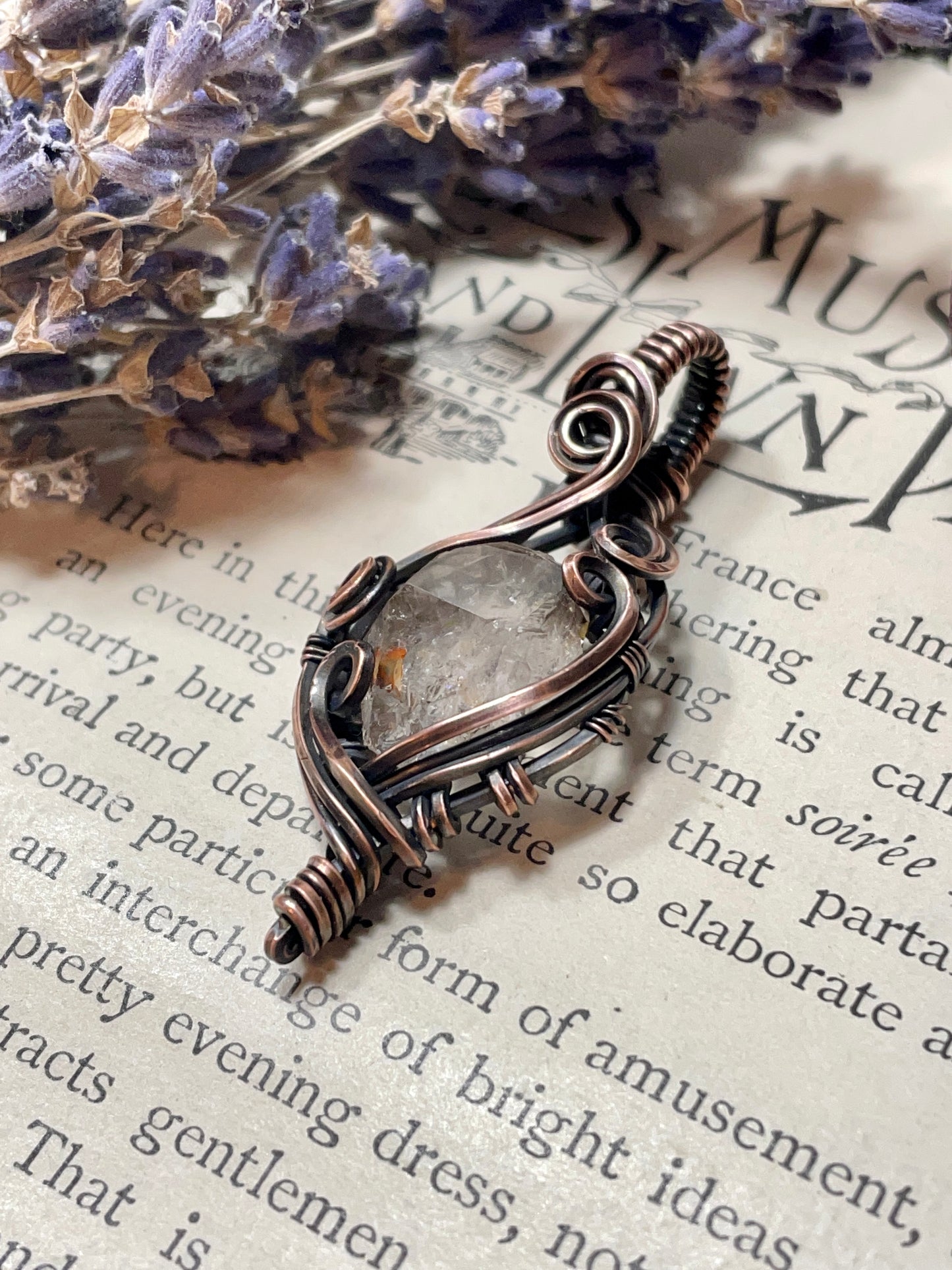 Smokey Quartz Crystal in Copper