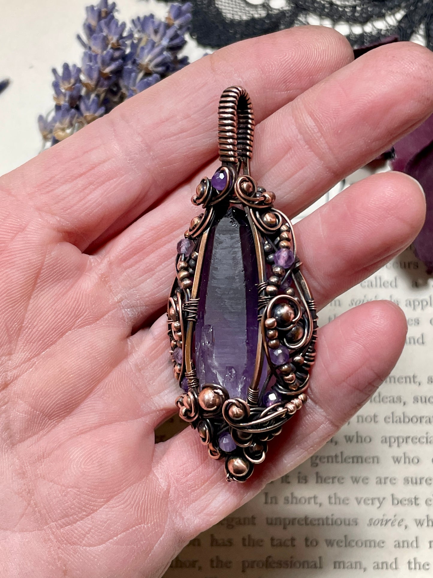 Amethyst (Tutu Amethyst) Pendant in Copper