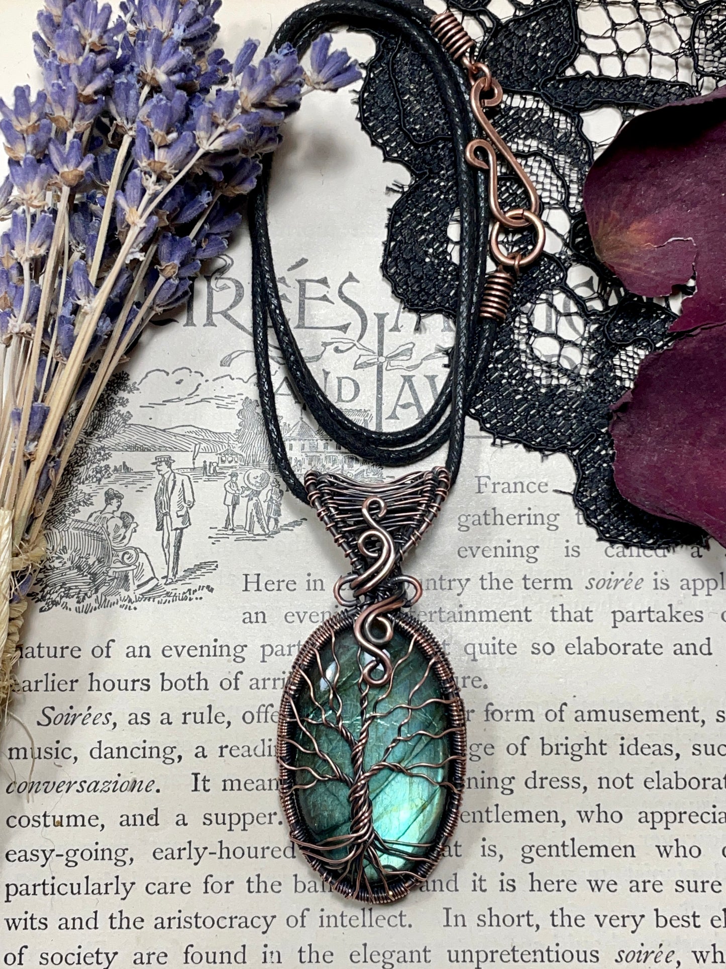 Labradorite Tree of Life Pendant in Copper