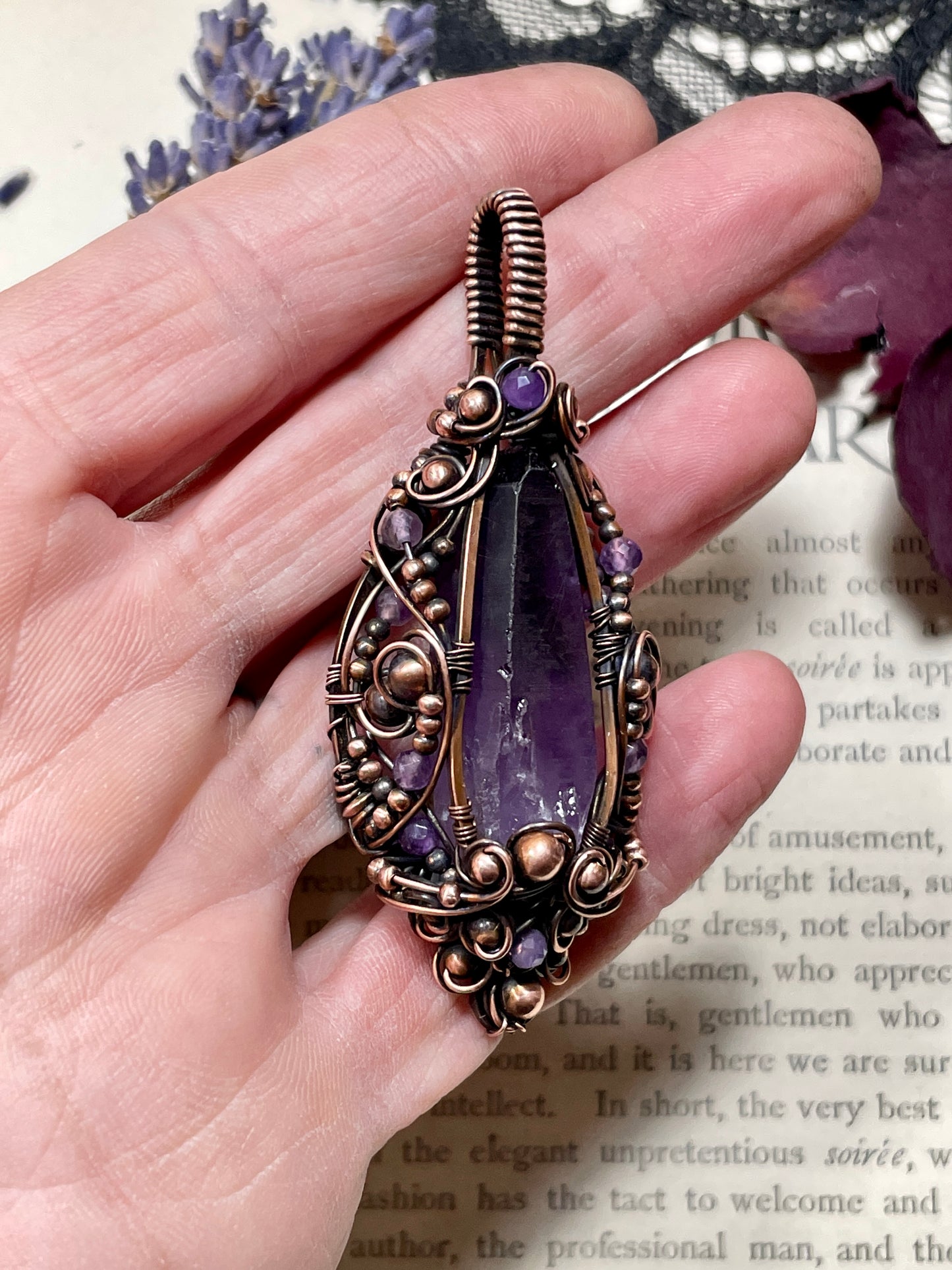 Amethyst (Tutu Amethyst) Pendant in Copper