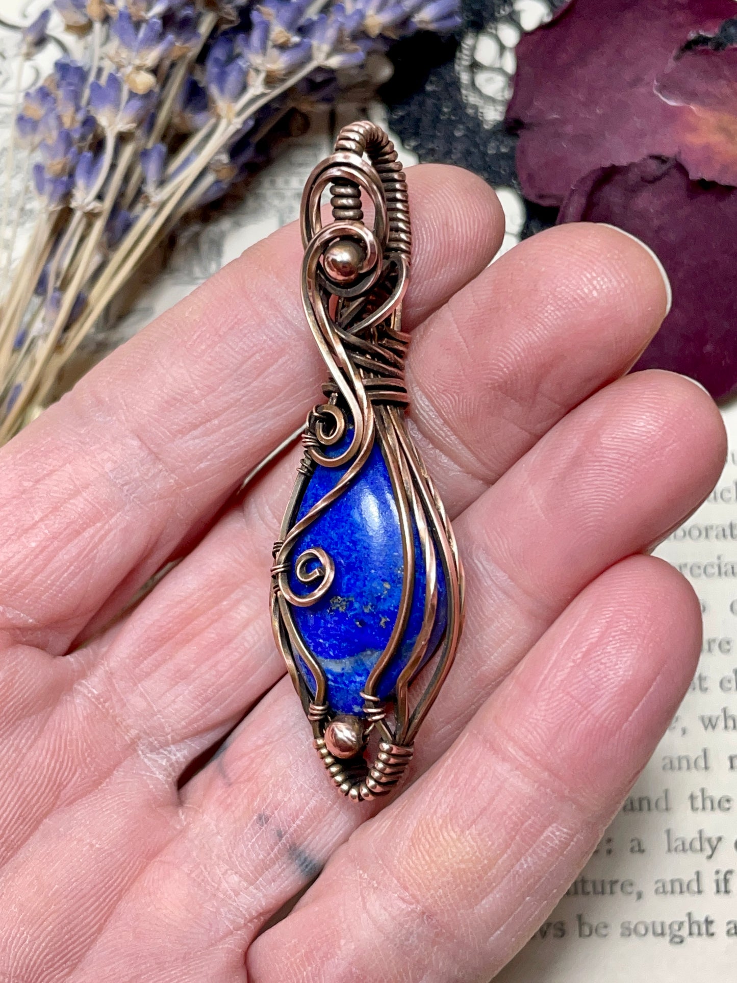 Lapis Lazuli Pendant in Copper