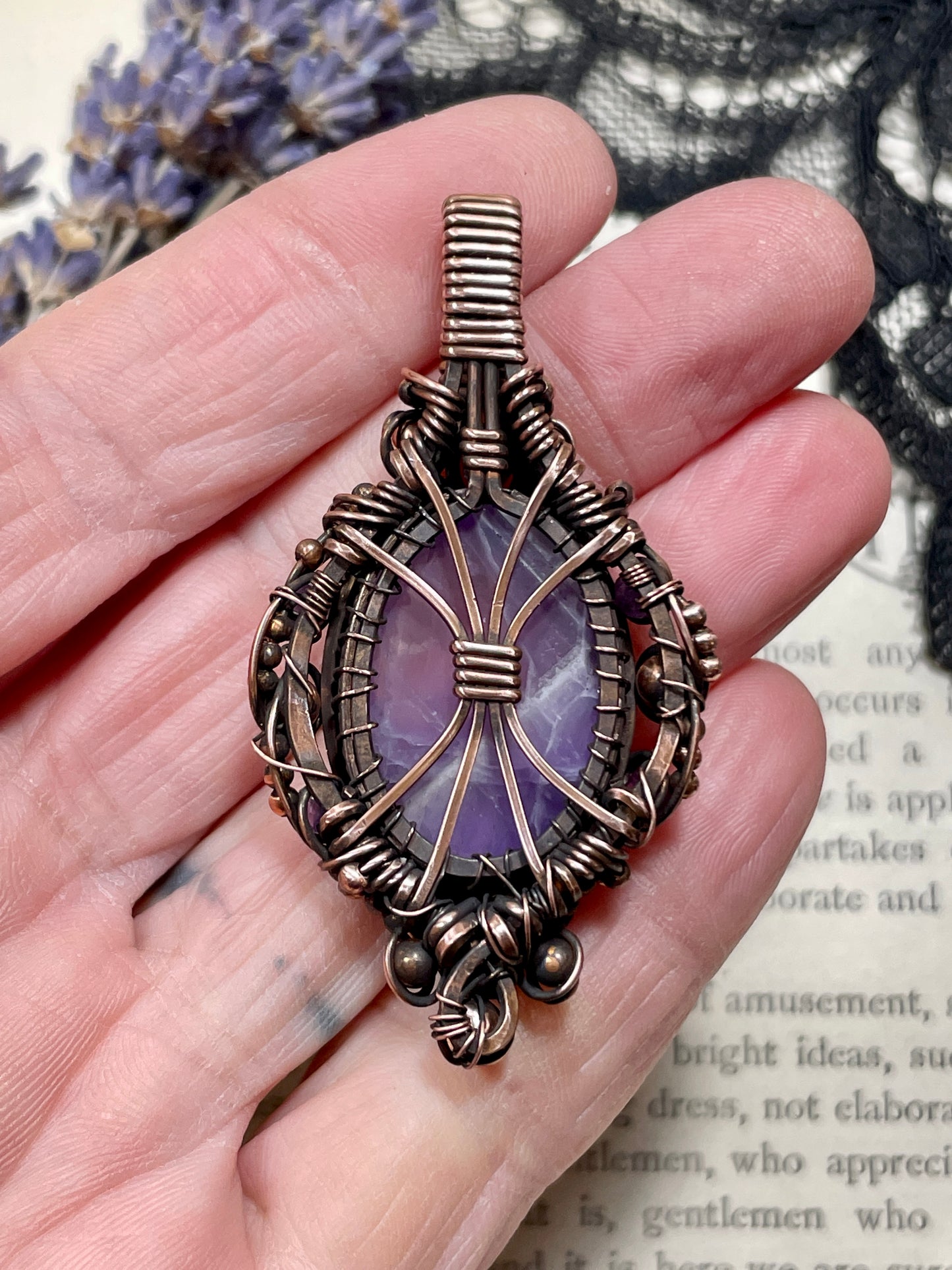 Amethyst (Thunder Bay, Ontario Amethyst) in Copper