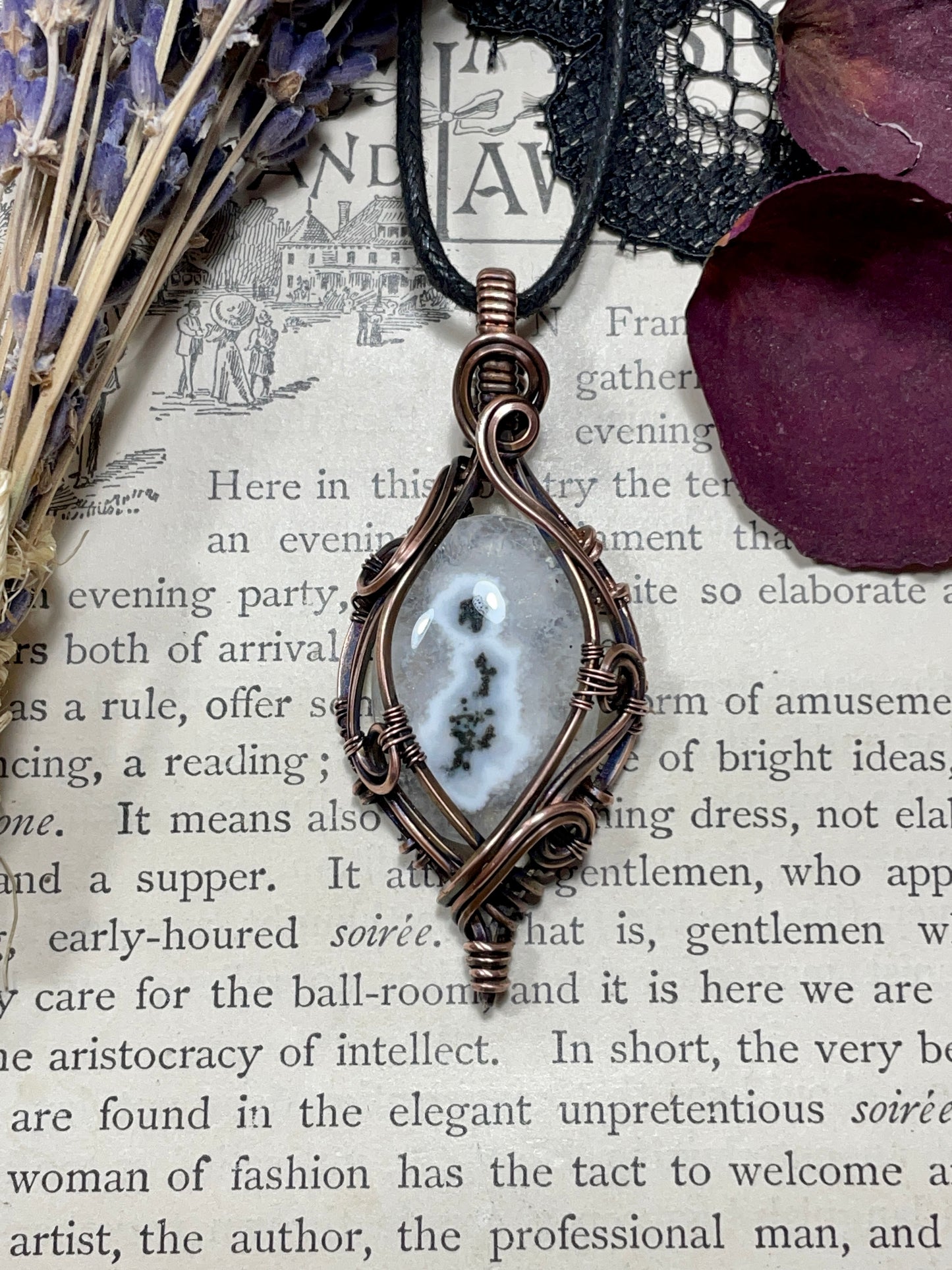 Quartz (Solar Quartz) Pendant in Copper