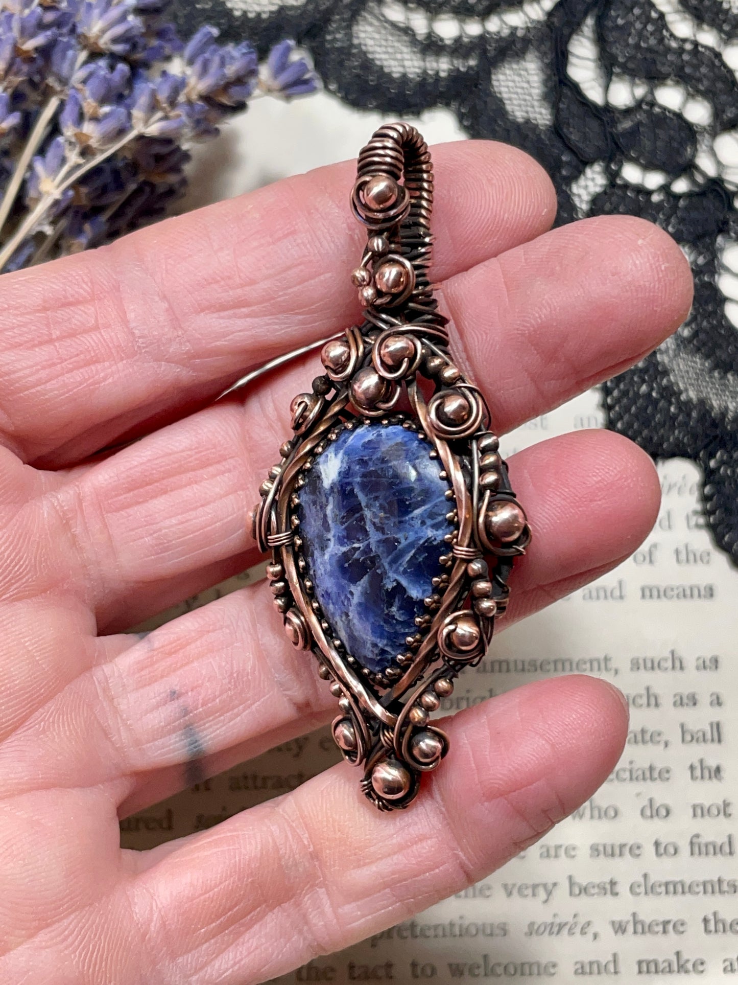 Sodalite Pendant in Copper