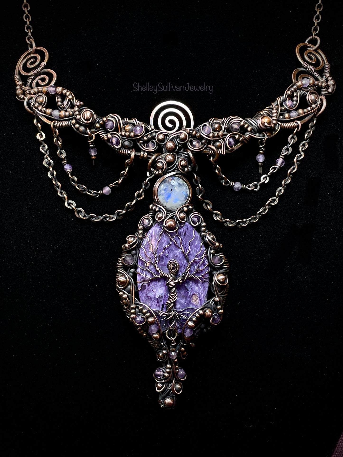 Charoite Tree Spirit Collar in Copper