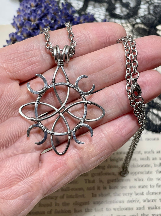 Witches Knot Pendant in Stainless Steel