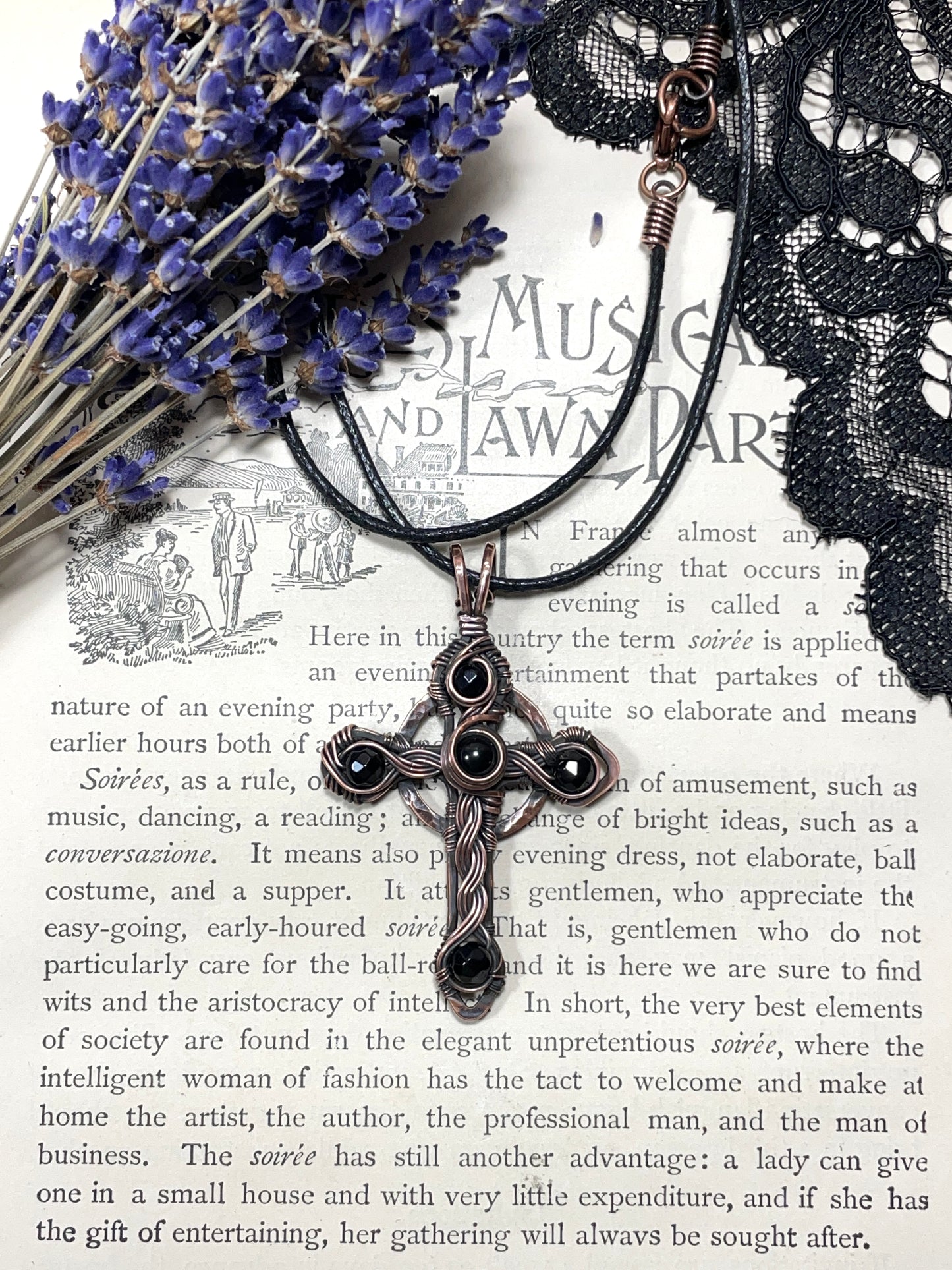 Onyx Celtic Cross Pendant