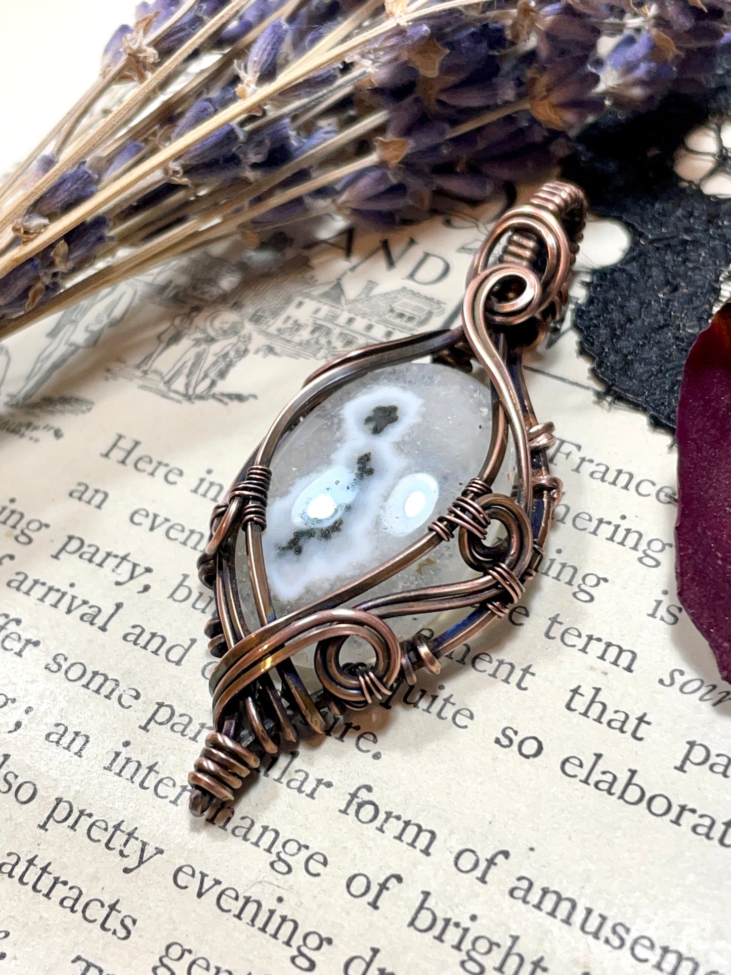 Quartz (Solar Quartz) Pendant in Copper