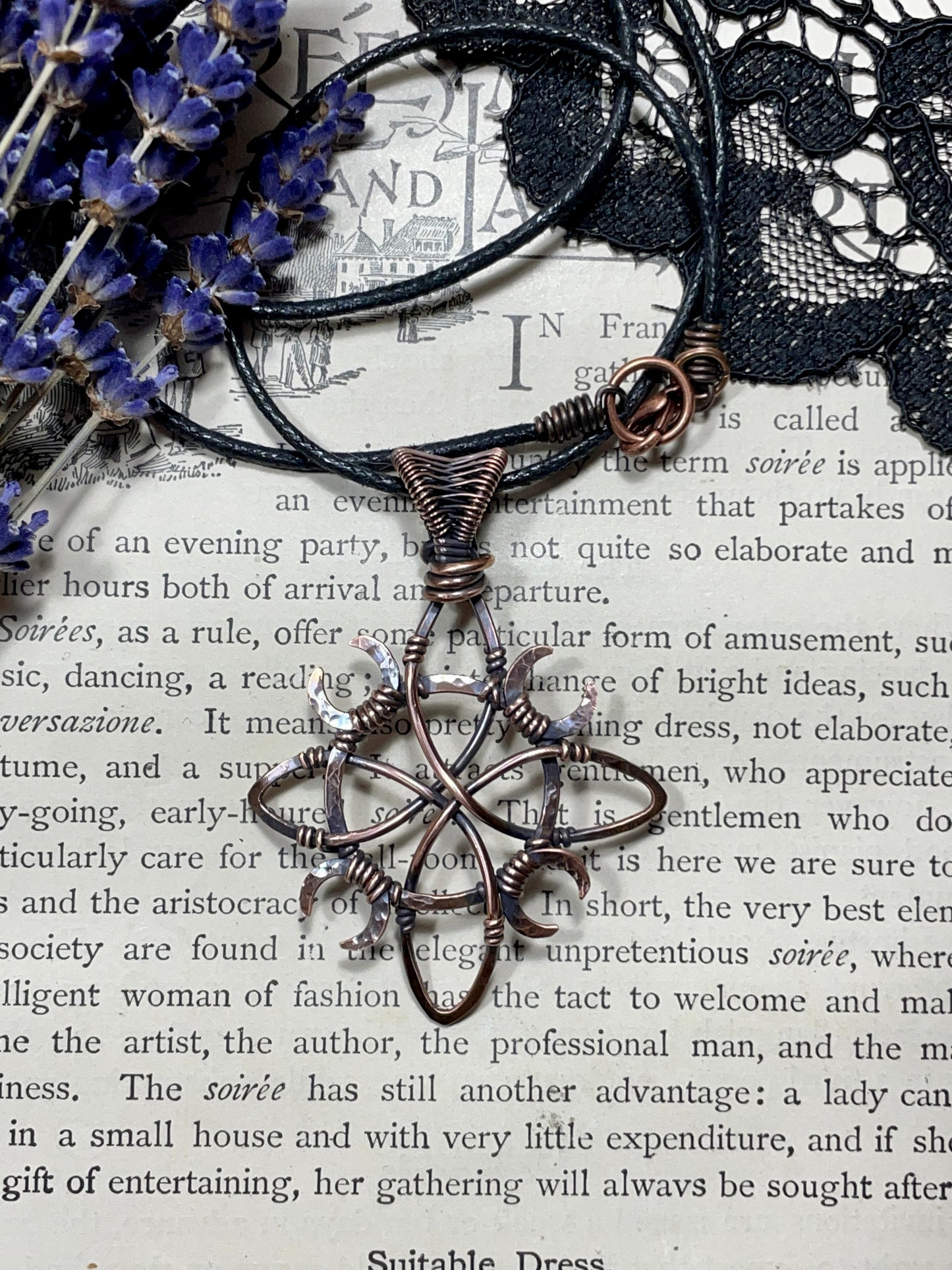 Witches Knot Pendant in Antiqued Copper (#3)