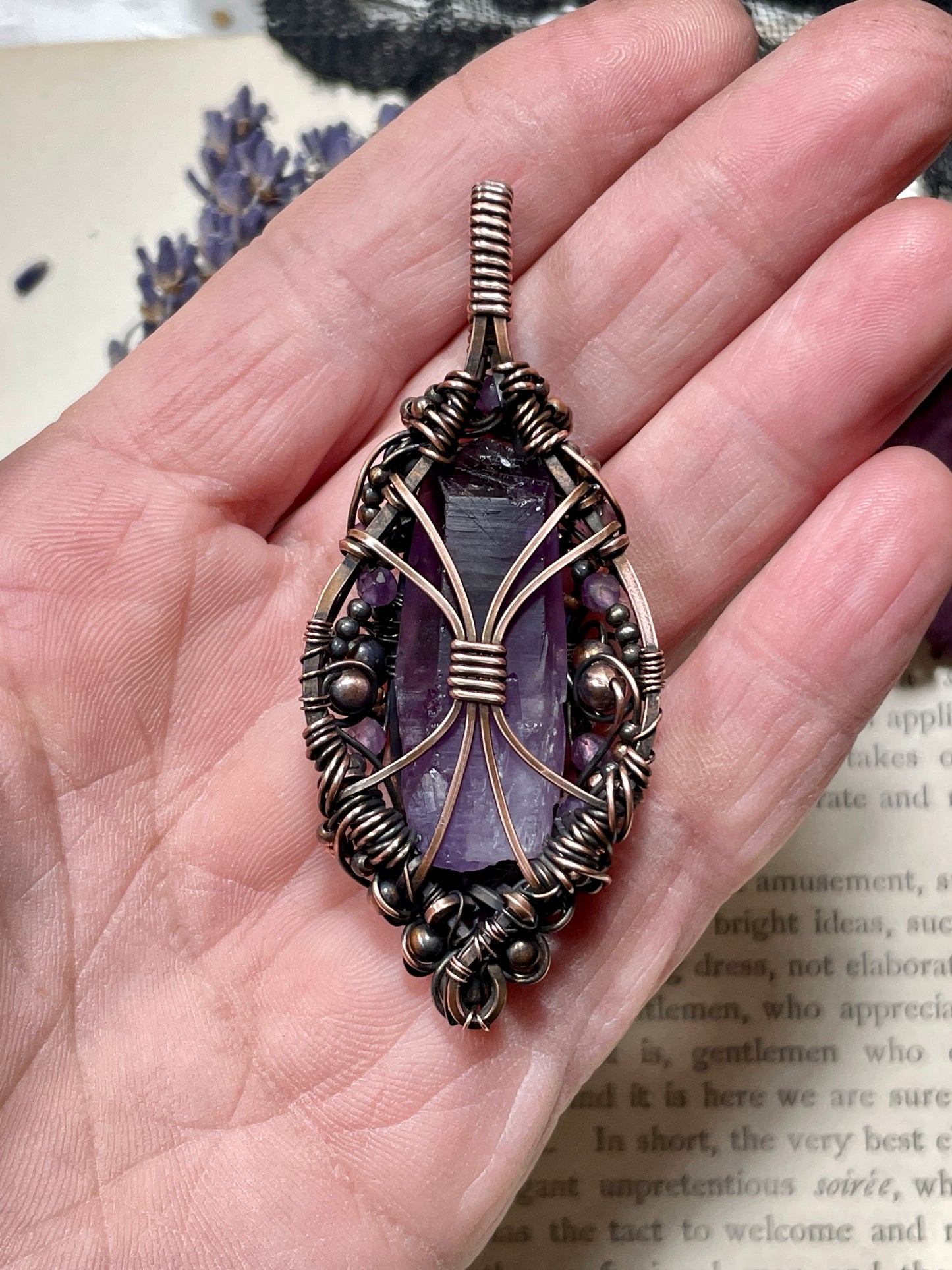 Amethyst (Tutu Amethyst) Pendant in Copper
